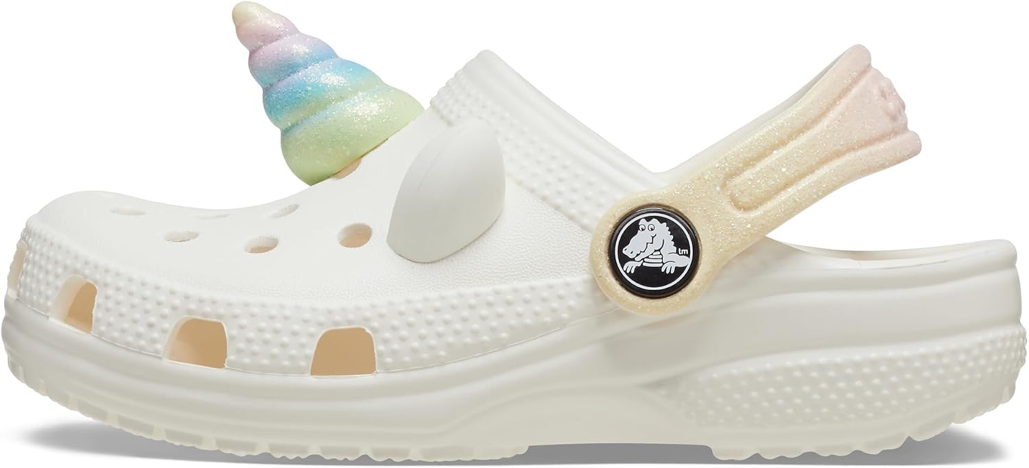 Thumbnail 2 de Crocs Unisex Kids Classic Rainbow Unicorn Clog with pivoting heel straps