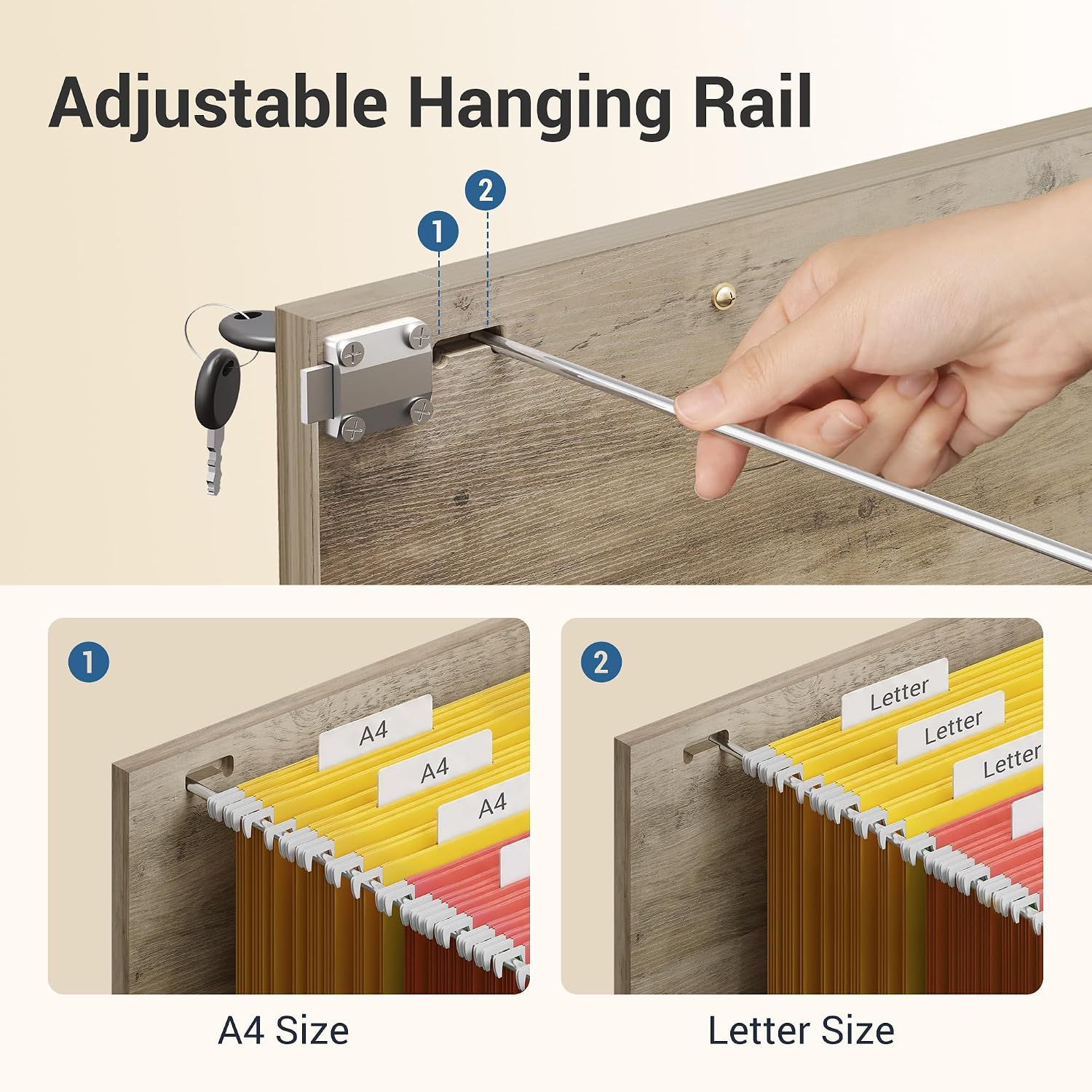 Thumbnail 4 de DEVAISE Rolling File Cabinet with 2 Drawers