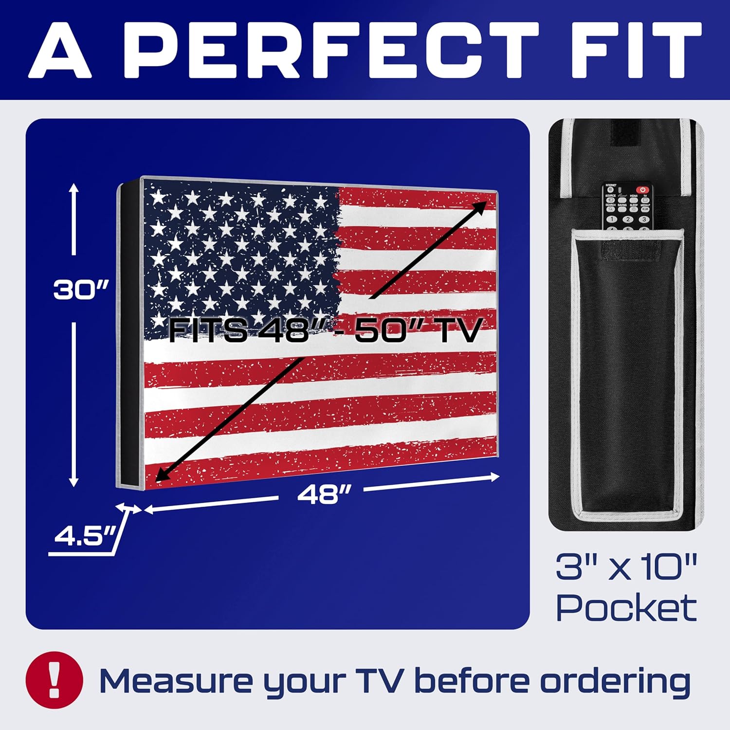 Thumbnail 1 de Rushmore Rose USA Outdoor TV Cover for 50-Inch Weatherproof & Waterproof TVs