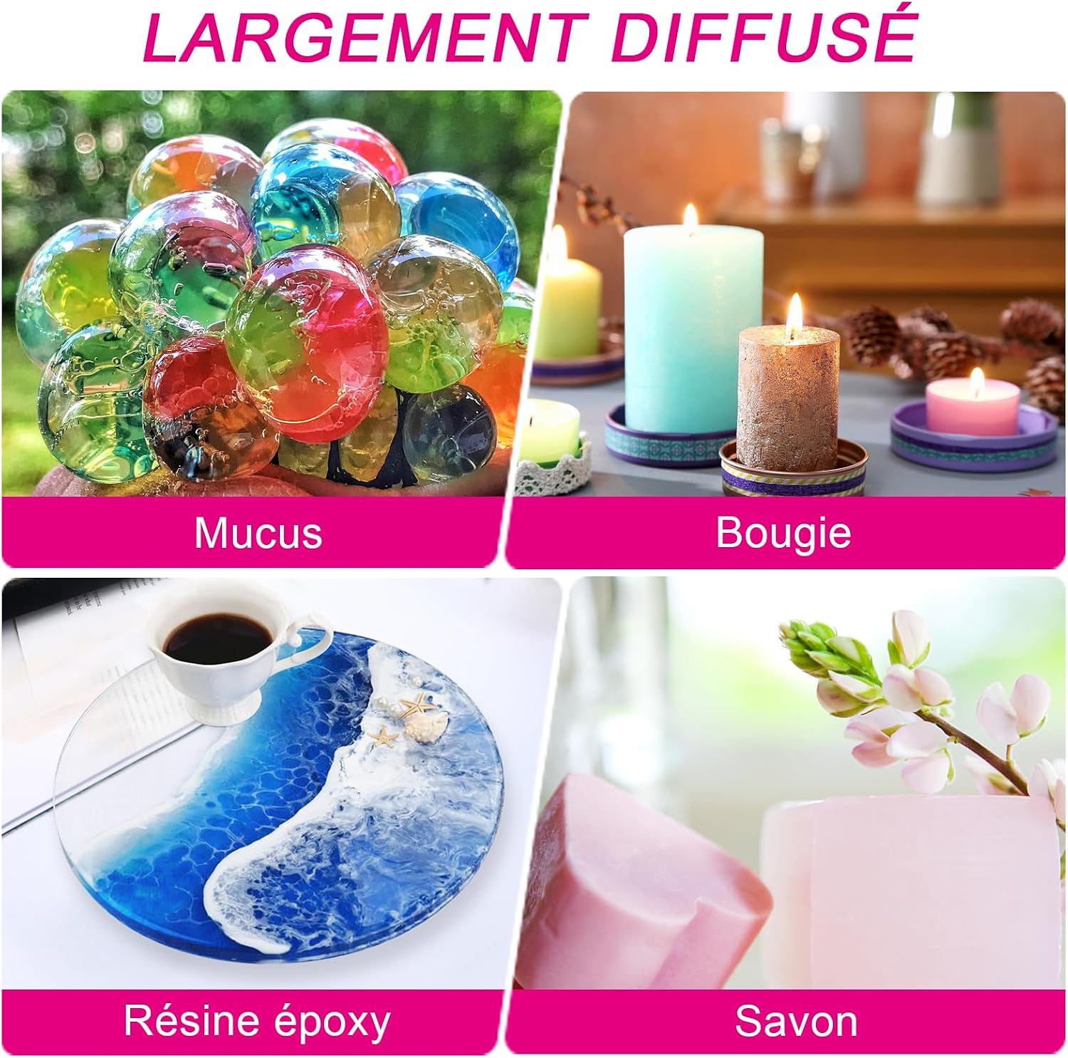 Thumbnail 6 de DEWEL lot de 16 couleurs de savon liquide pour fabrication maison (savon, bombes de bain, slime)