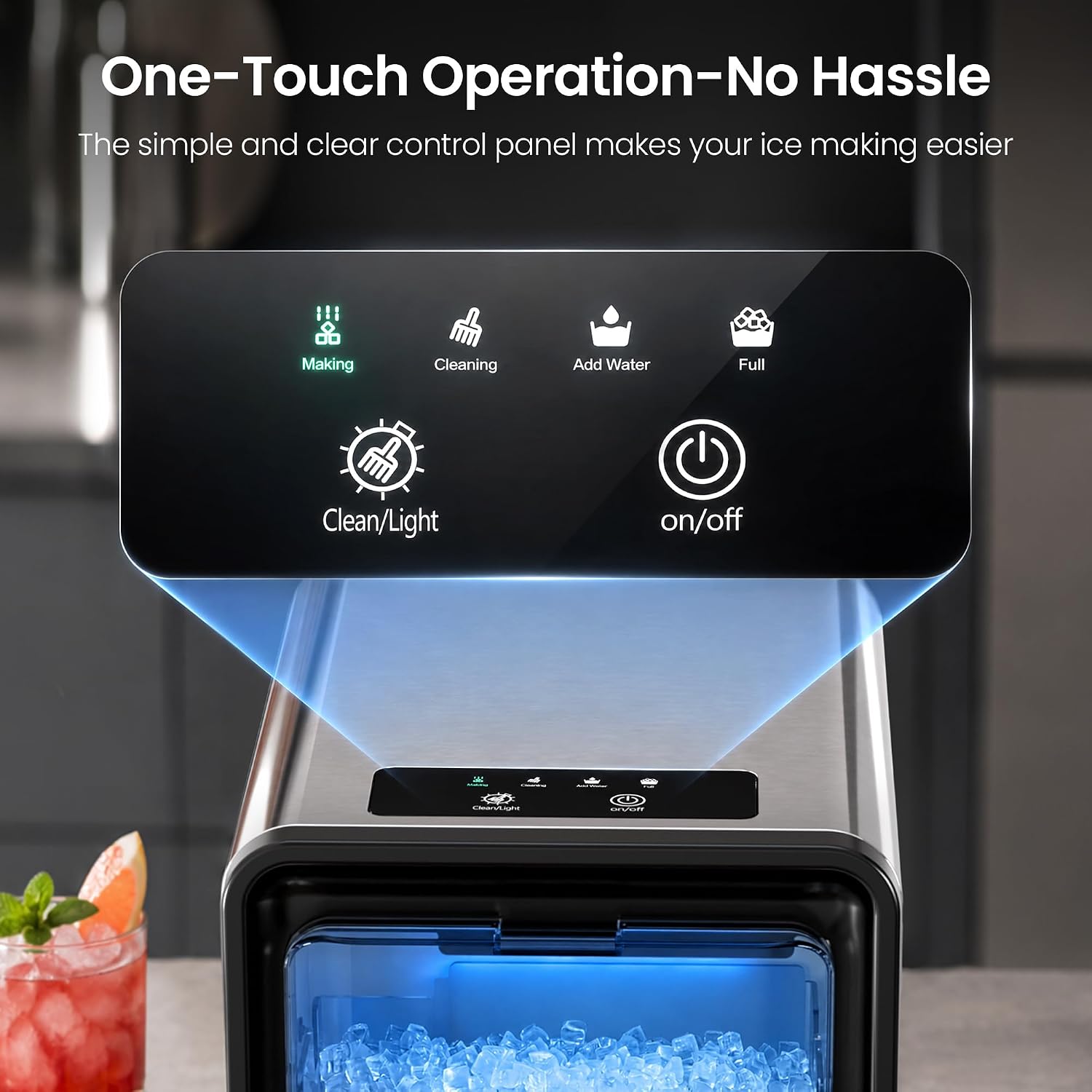 Thumbnail 2 de Kismile IM1A03-STEEL Nugget Ice Maker, 35 lb/24H, Self-Cleaning