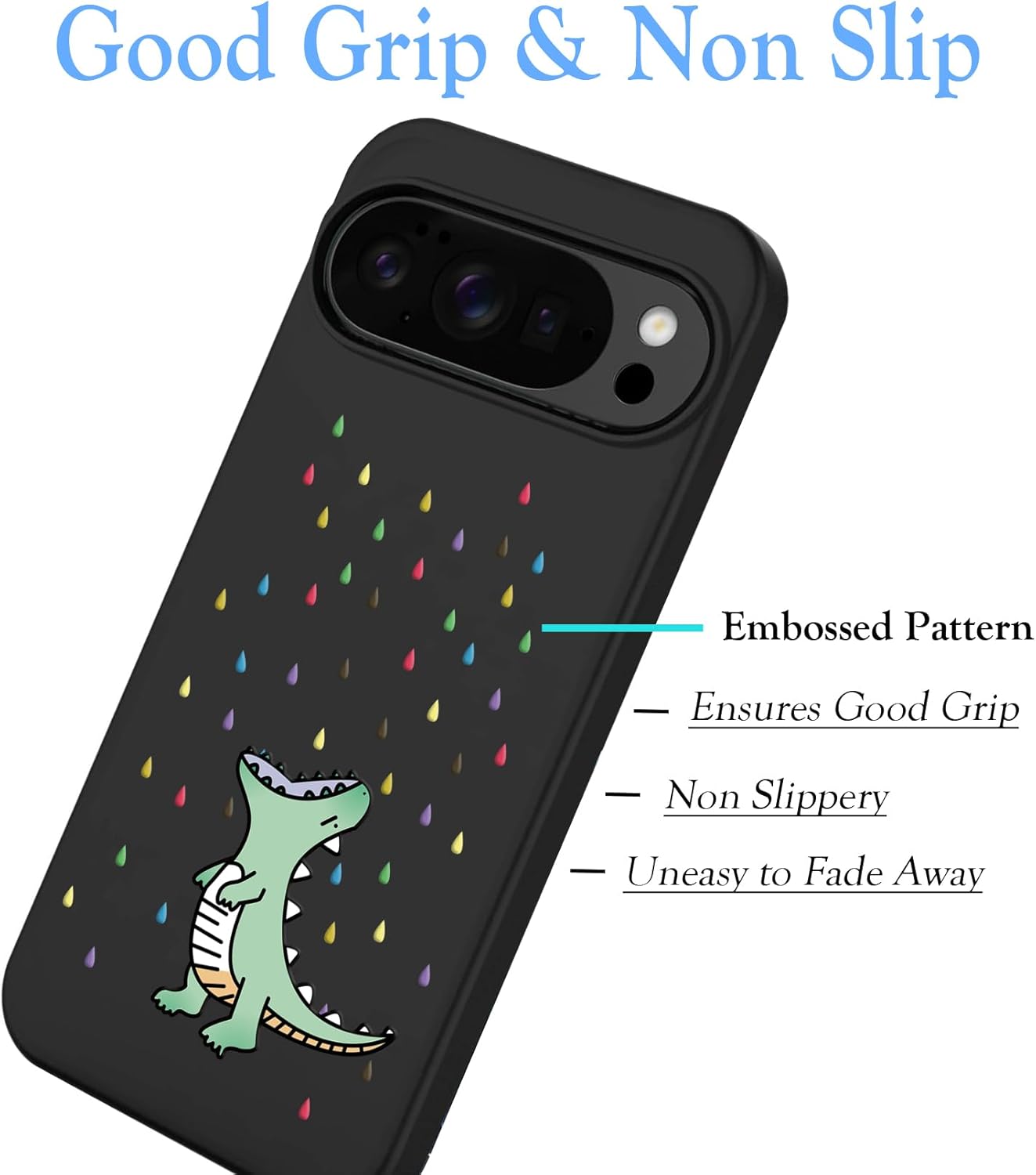 Thumbnail 2 de Unov case for Pixel 10 Pro XL (2025) 5G – soft TPU Rino Dragon Rainbow dinosaur design