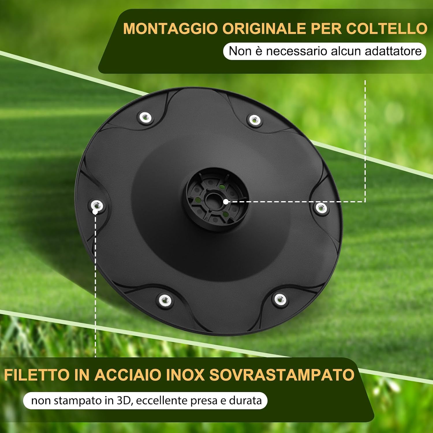 Detalle de Disco Lama + 6 Lame Compatibile con Gardena Sileno Life, Sileno Plus, R100li, R130li, R160li – Taglio più Efficiente