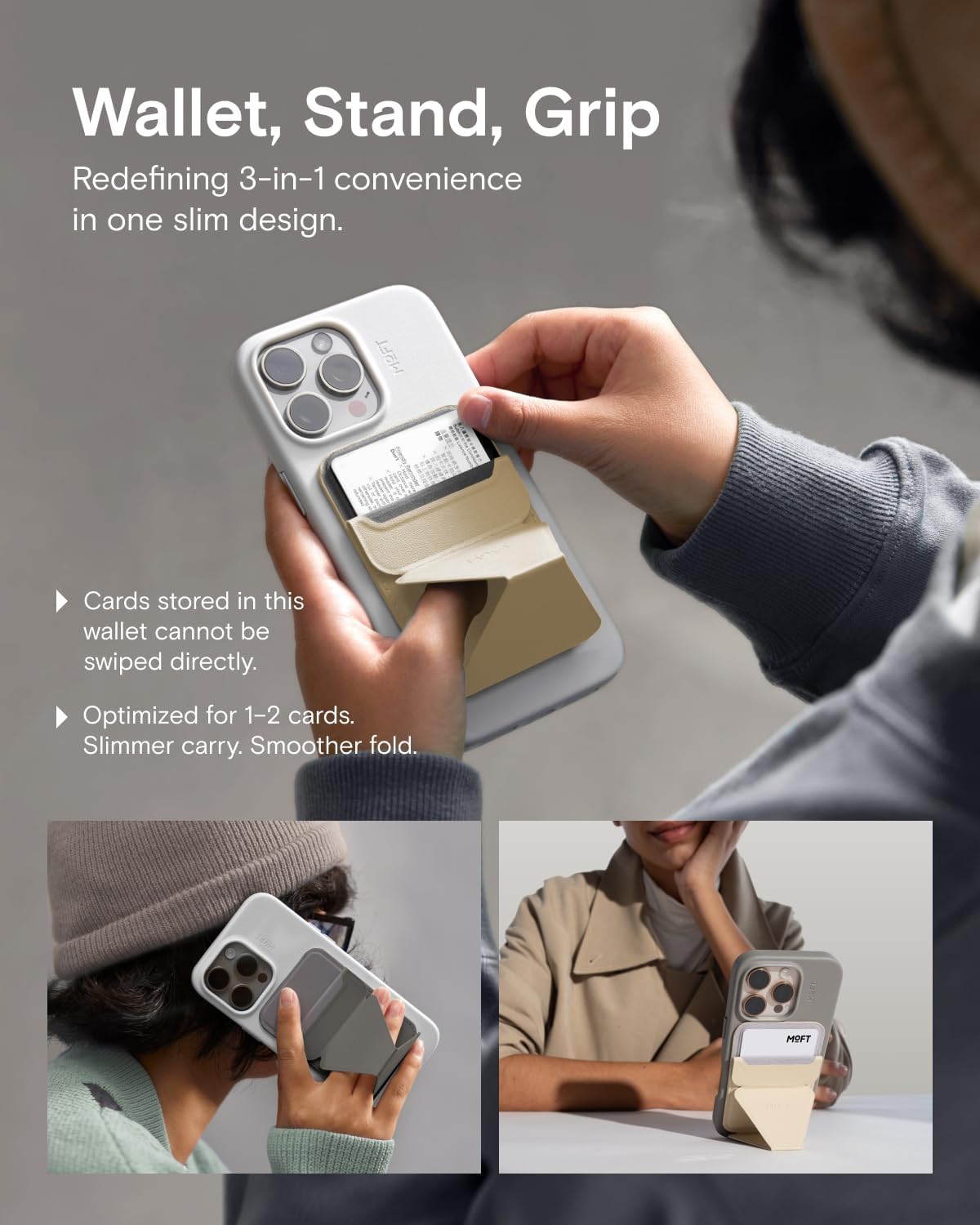 Thumbnail 2 de MOFT MagSafe Wallet Stand for iPhone 17/16/15/14/13/12 Series – 3‑in‑1 Origami Wallet & Stand