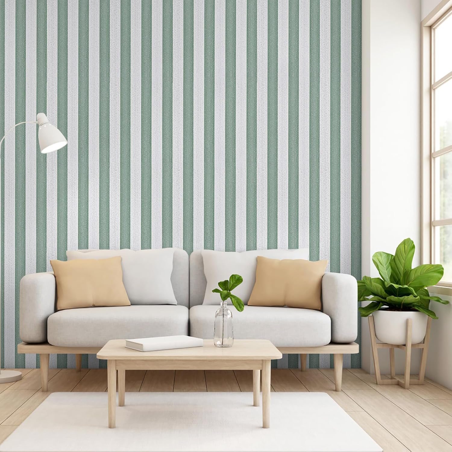 Detalle de HorryHaus striped peel-and-stick wallpaper, 15.7 in