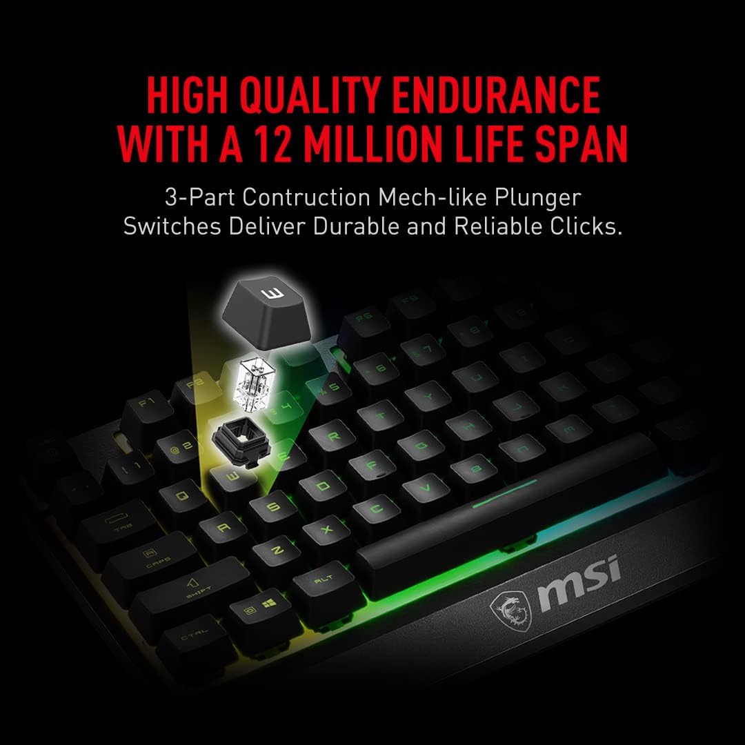 Detalle 2 de MSI Vigor GK30 gaming keyboard 6-zone ⌨
