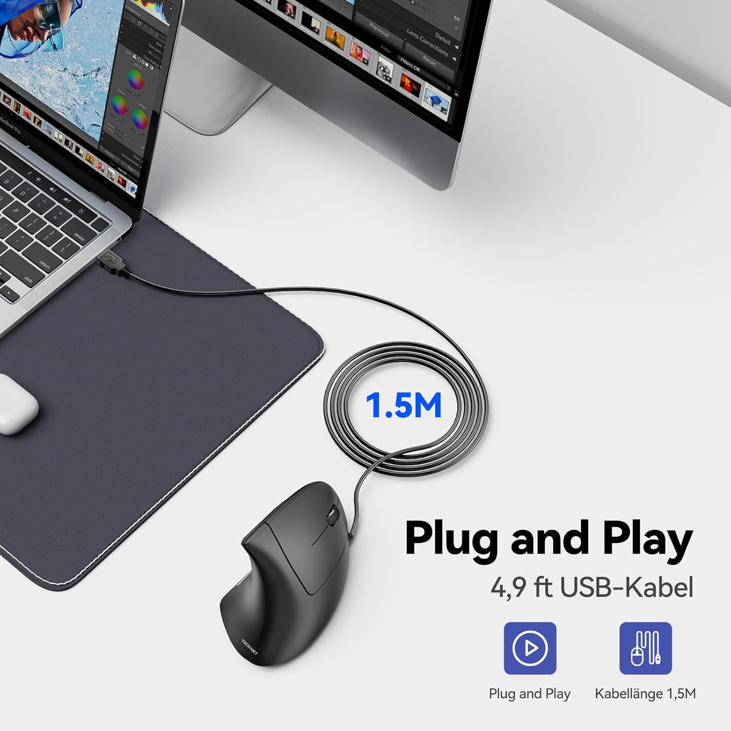 Thumbnail 5 de TECKNET Ergonomische Maus 6400 DPI