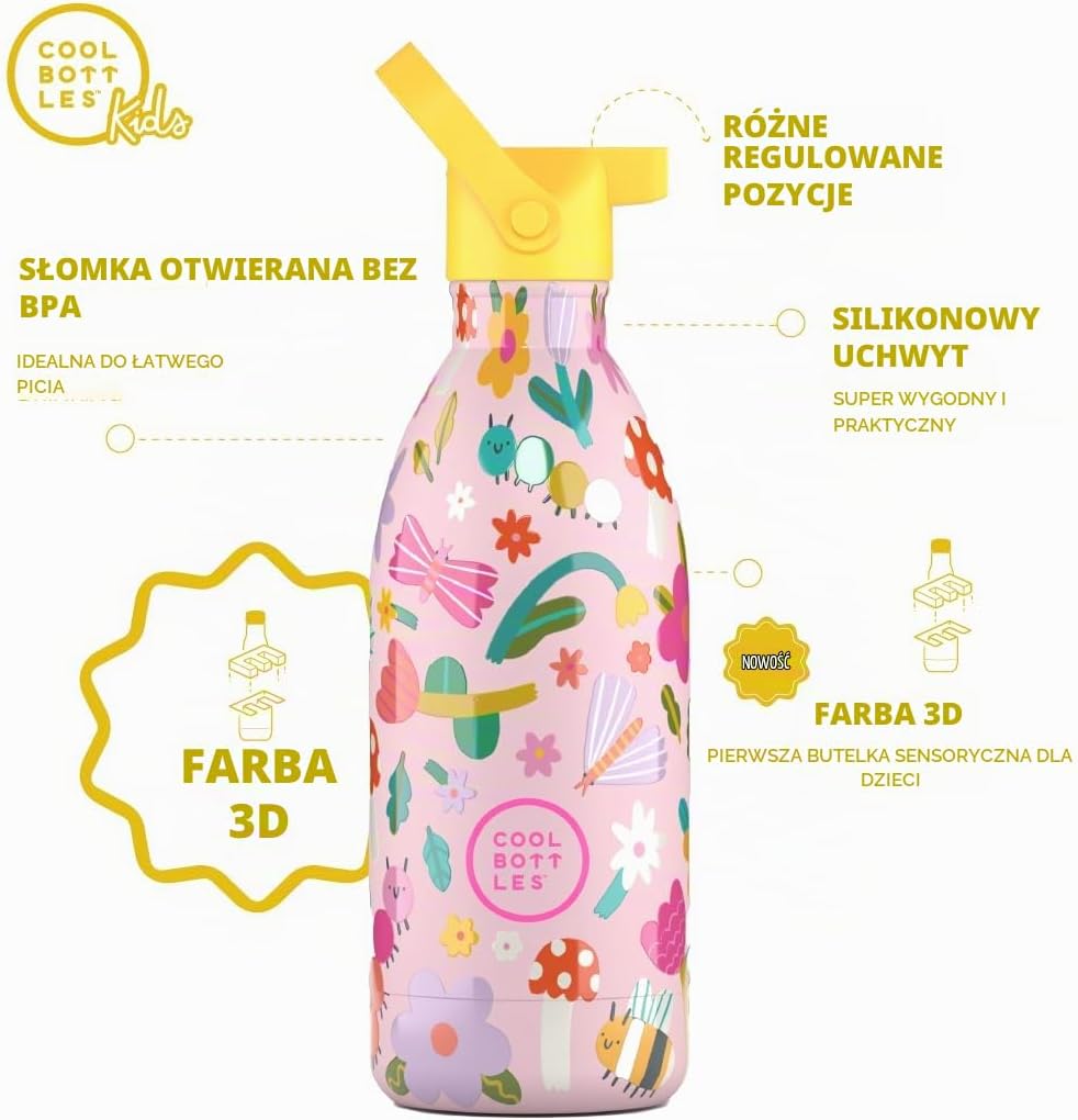 Detalle 1 de Cool Bottles CBBK50BL – butelka termiczna dla dzieci 500 ml, Bug Life