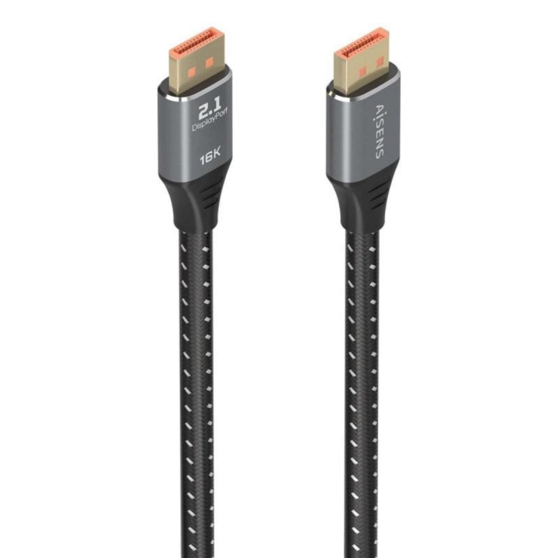 Detalle de Cable DisplayPort Aisens A158-0902 2.1 80 Gbps – 1,5 m, Negro