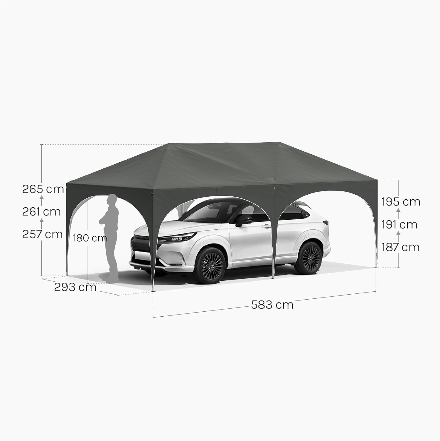 Detalle de WOLTU Pavillon 3x6 m – faltpavillon mit 6 Seitenwänden, UV-Schutz 50+, wasserabweisend, höhenverstellbar