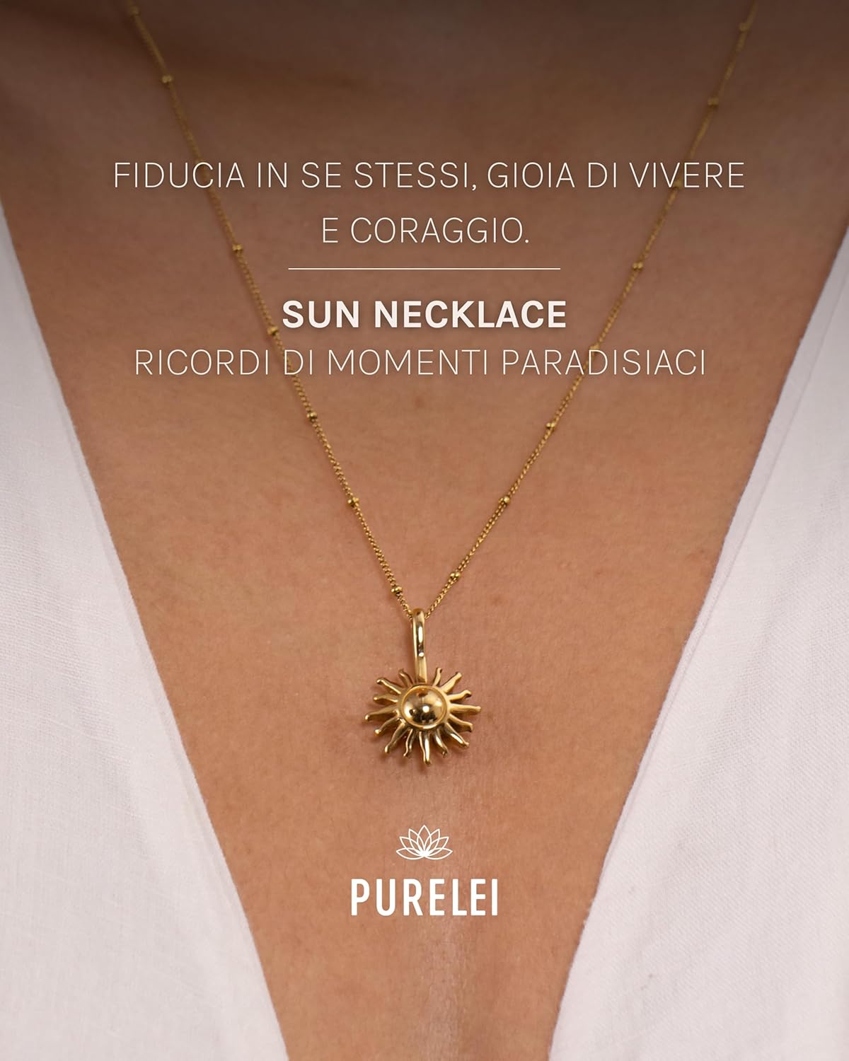 Thumbnail 1 de Purelei Sun necklace collana acciaio 50–55 cm
