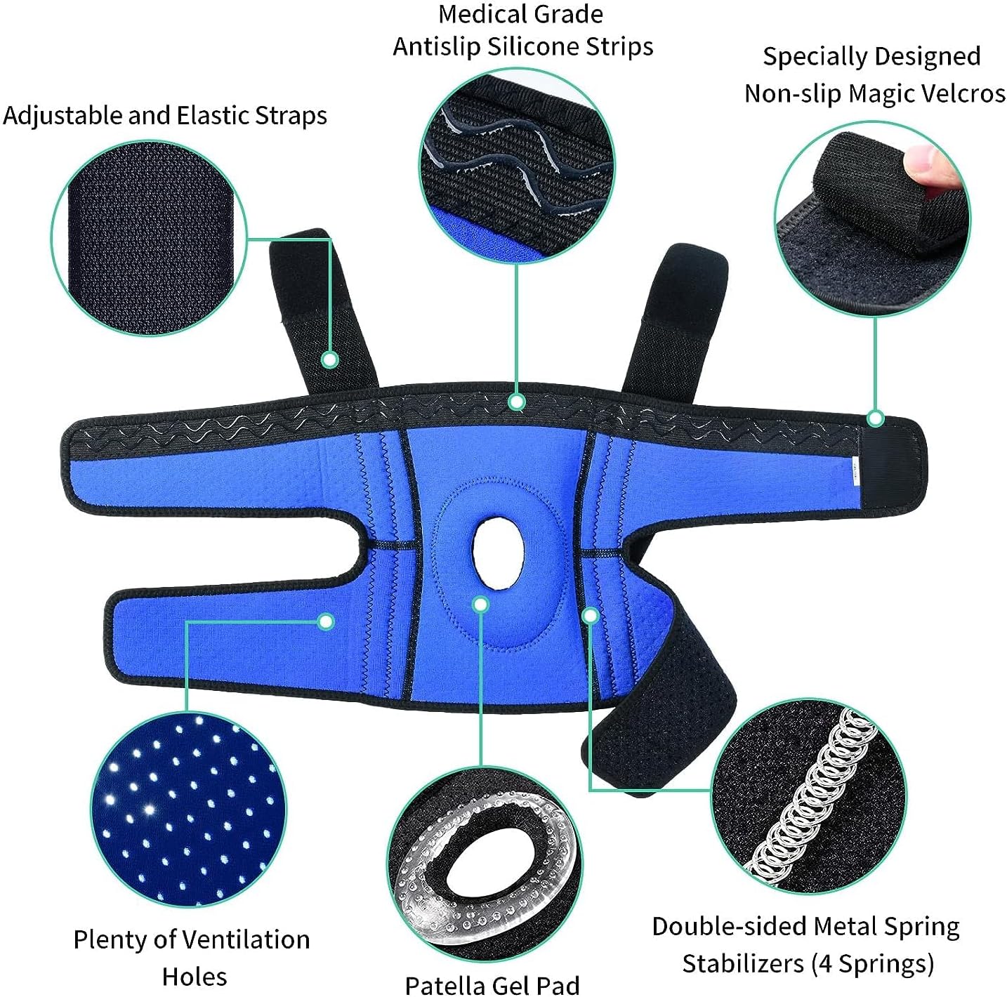 Detalle de ABYON ML-UK-BDHX Knee Brace with Side Stabilizers and Adjustable Straps