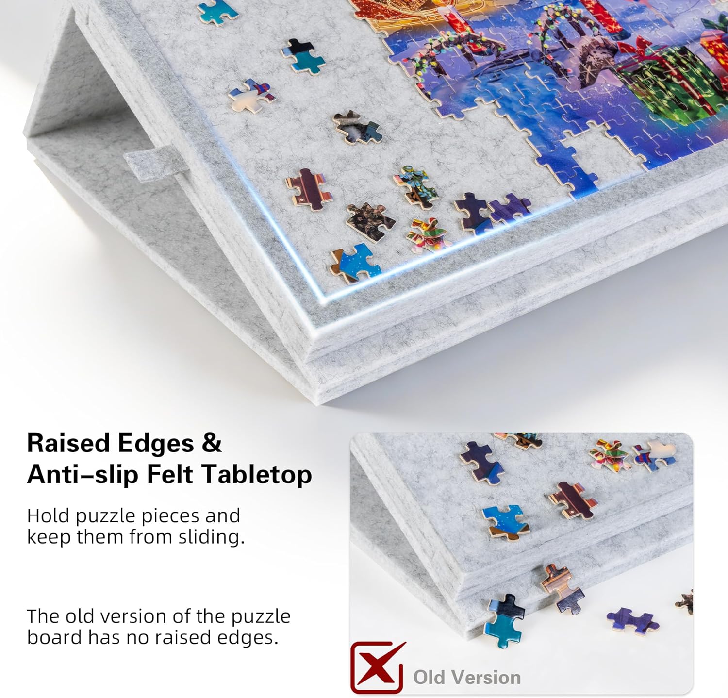 Thumbnail 4 de LAVIEVERT Tilting Puzzle Board with 2-in-1 Stand & Cover and 5 Drawers (Light Grey) for 1,000-Piece Puzzles