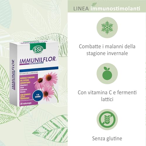Detalle de ESI Immuniflor: Integratore Immunitario a base di fermenti lattici inattivati e vitamina C, 30 Naturcaps