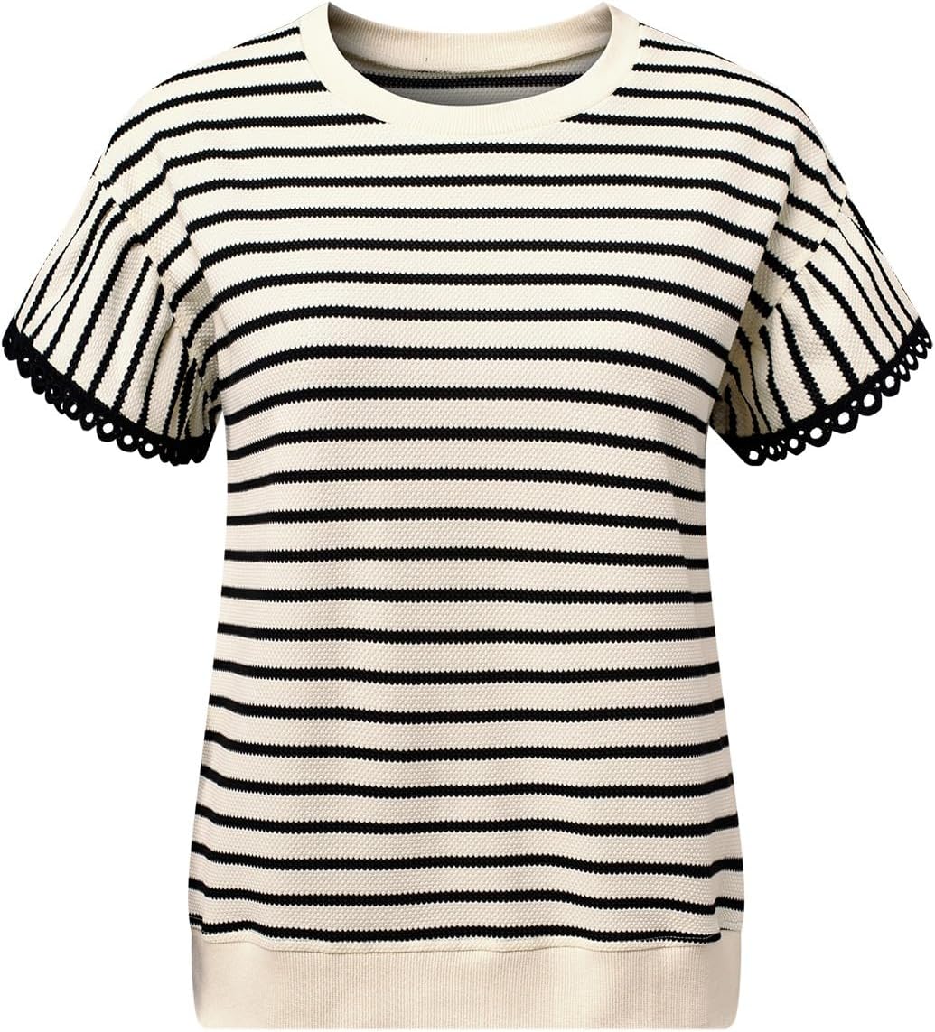 Thumbnail 4 de SHEWIN Women Summer Loose Fit Stripe Knit Top