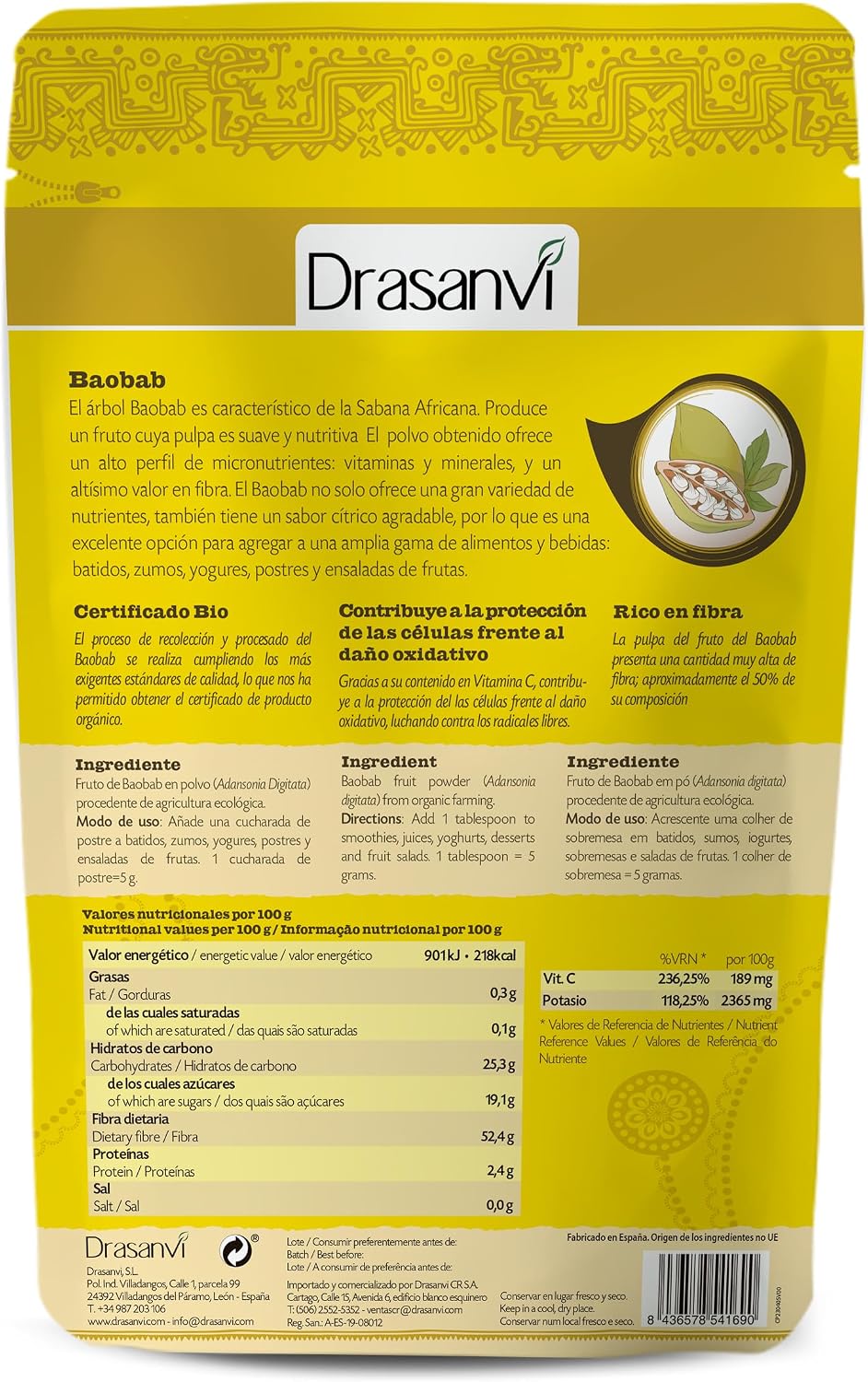 Thumbnail 1 de DRASANVI Superalimento Baobab BIO 125g
