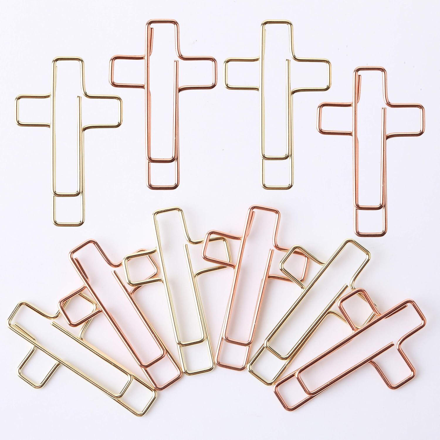 Detalle 2 de Mr. Pen Cross Paper Clips, 35-Pack Stainless Steel in Gold and Rose Gold