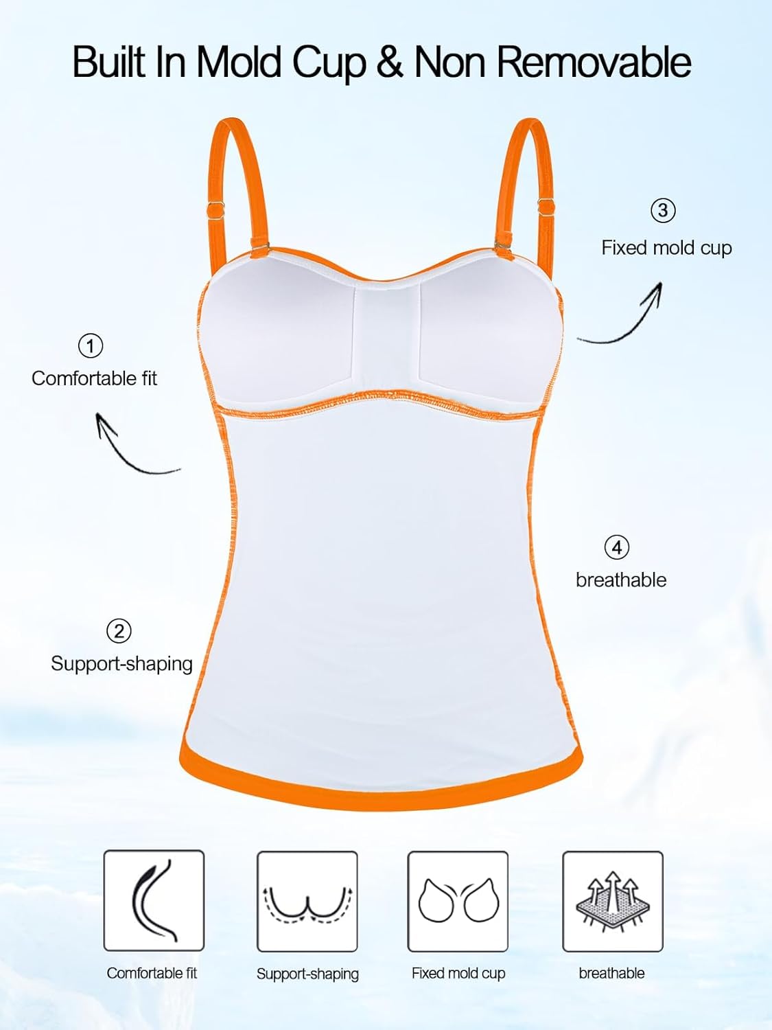 Thumbnail 4 de Ocean Blues Women's Twist Bandeau Swimsuit Top - Ruched Tummy Control Tankini Top (Top Only)