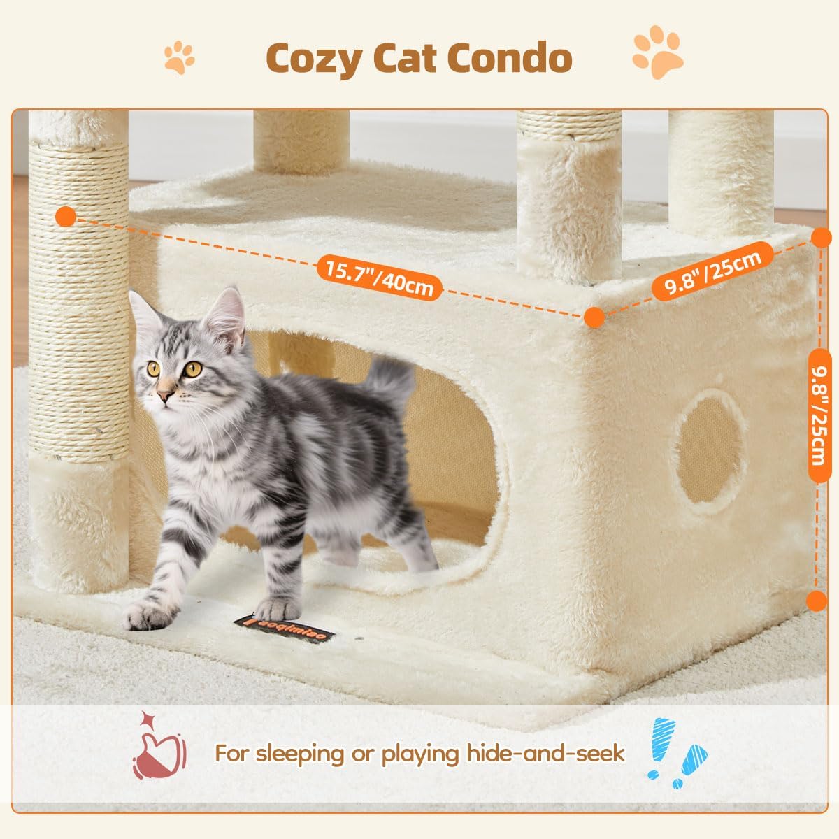 Detalle de Taoqimiao Cat Tree 98cm for scratching