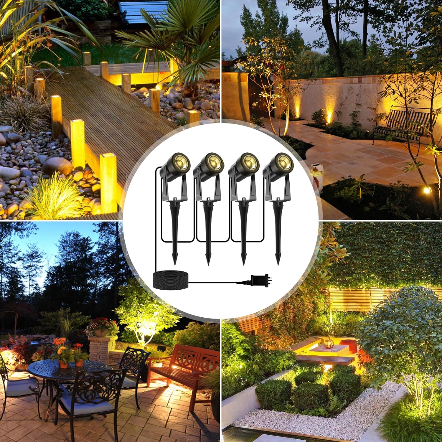 Thumbnail 5 de GLOBELIT Garden Spike Lights 150FT 10-Pack with IP65, 3000K warm white and 30° beam (adjustable 360°) – black