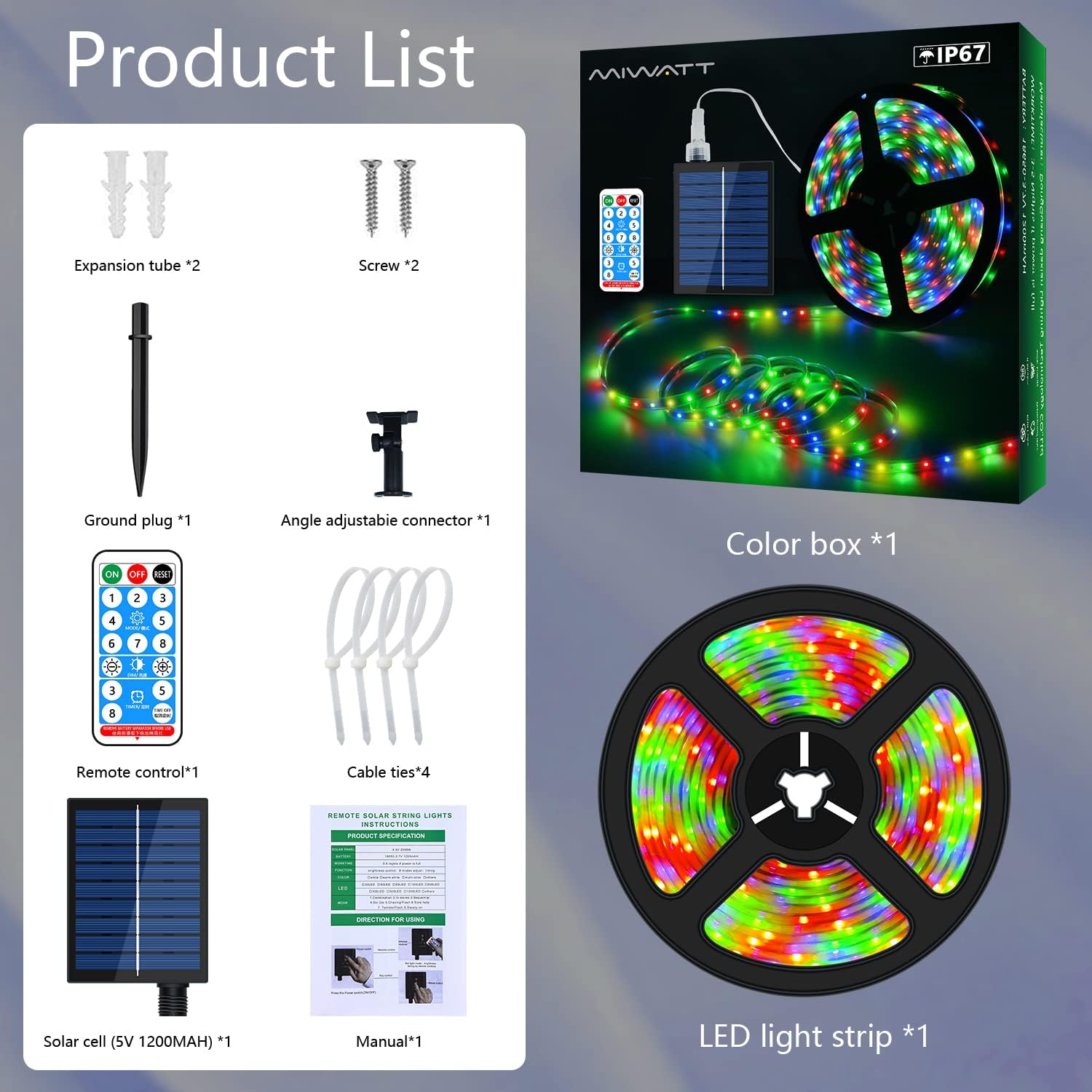 Thumbnail 6 de MIWATT Solar Strip Lights 5M, 280 LEDs