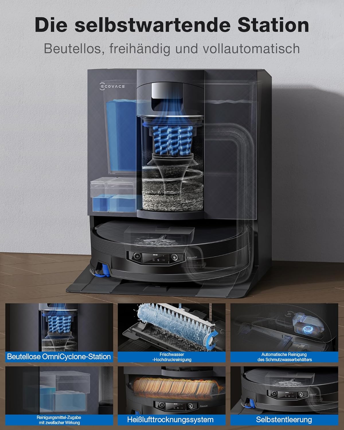 Thumbnail 5 de ECOVACS DEEBOT X12 OmniCyclone – Saugroboter mit Wischfunktion, BLAST & FocusJet