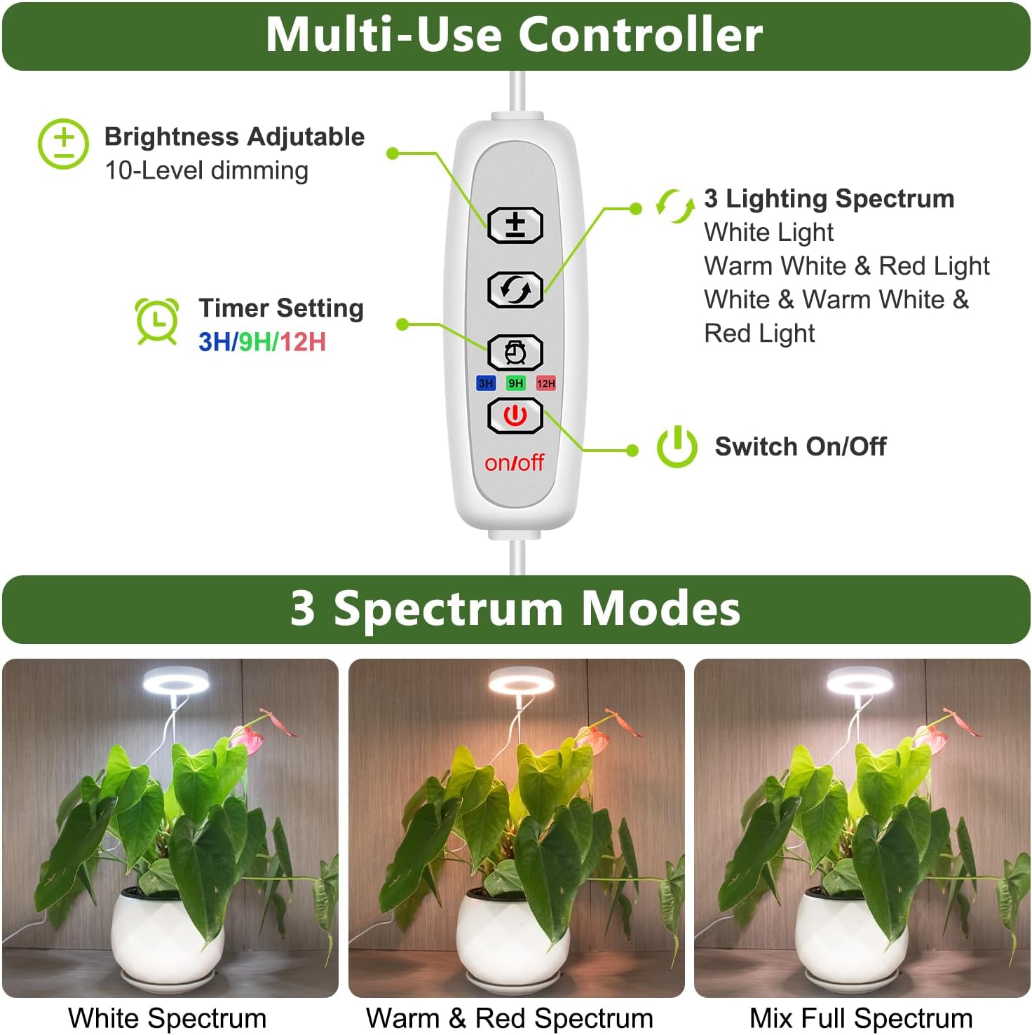 Detalle 2 de Kullsinss grow light 48 LED full spectrum