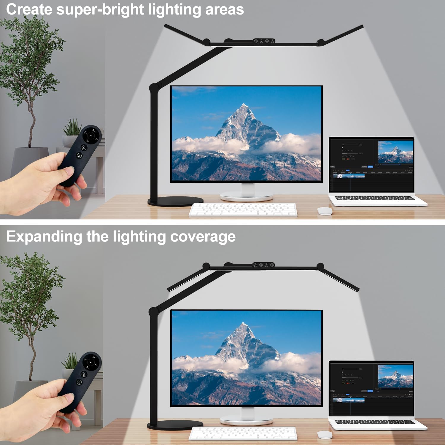 Detalle 2 de Micomlan FDDL09 Architect LED Desk Lamp, 24W with Remote and Adjustable Light Bars