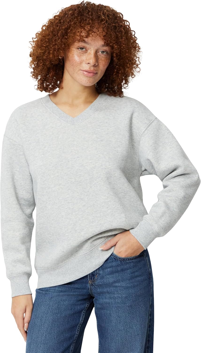 Detalle de Amazon Essentials Femme Pull Oversize en Polaire à col en V