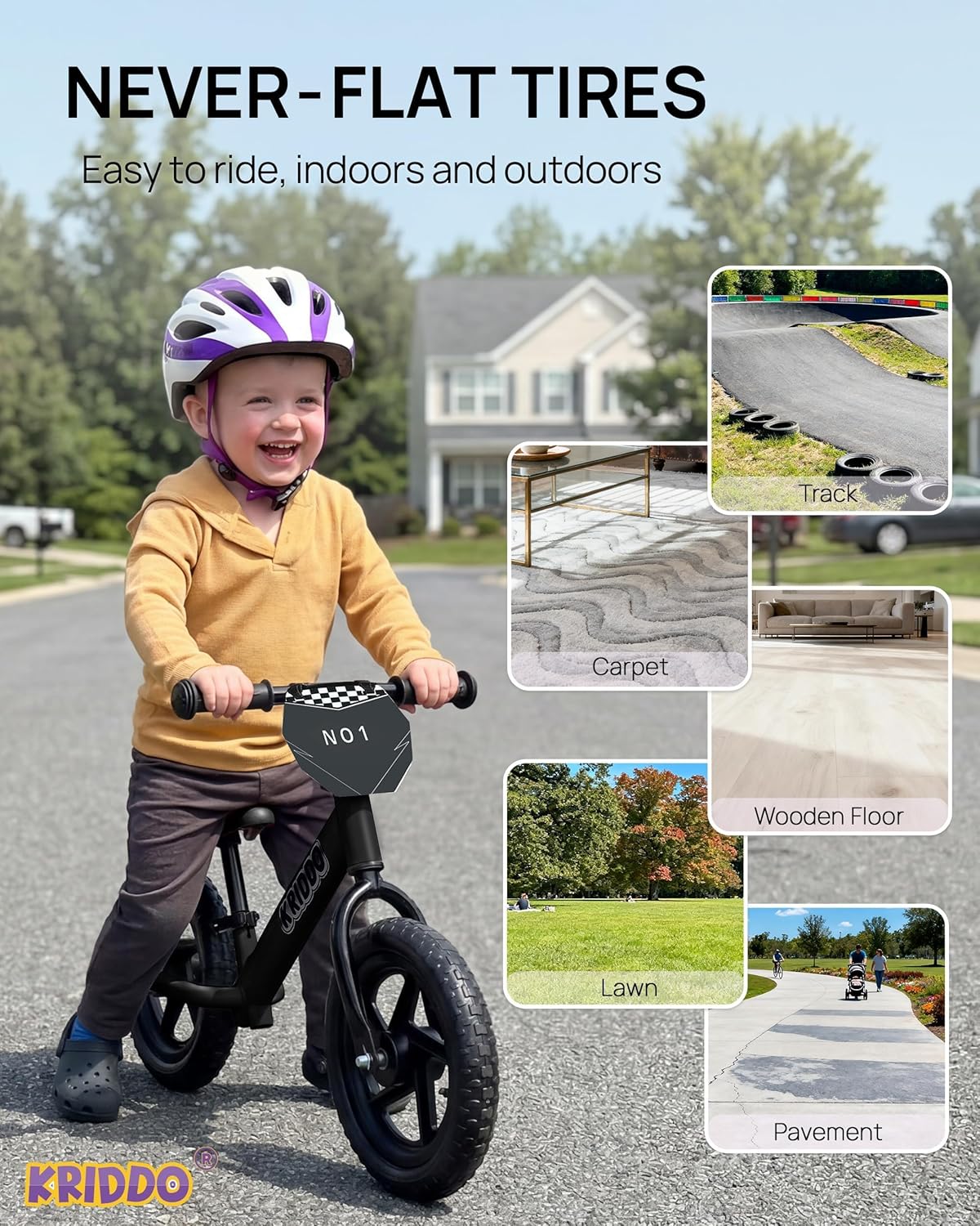 Thumbnail 5 de KRIDDO Toddler Balance Bike 12" for Ages 2–5