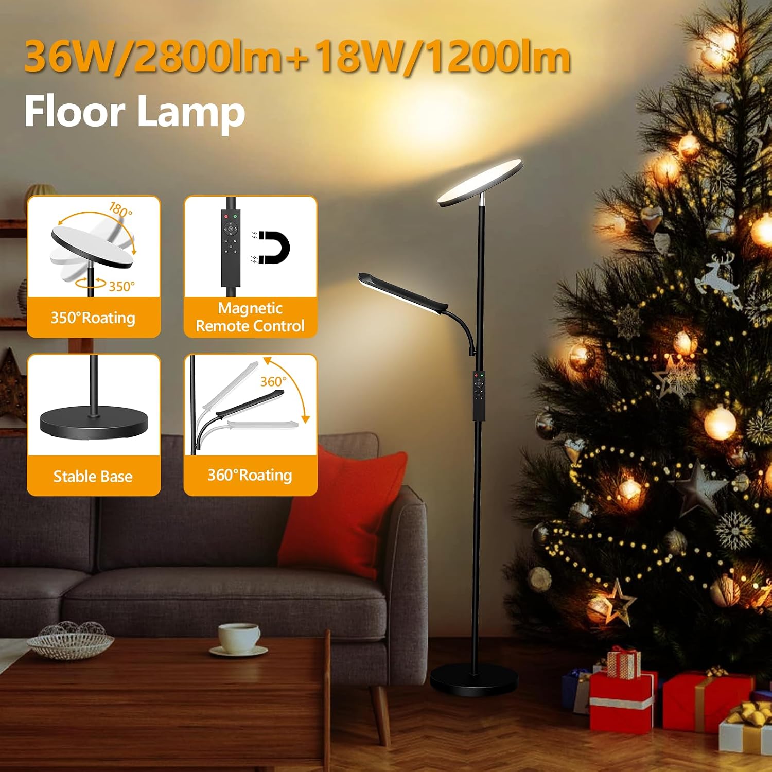 Detalle 2 de LUCKEA Lampadaire LED Dimmable 42W 4000LM