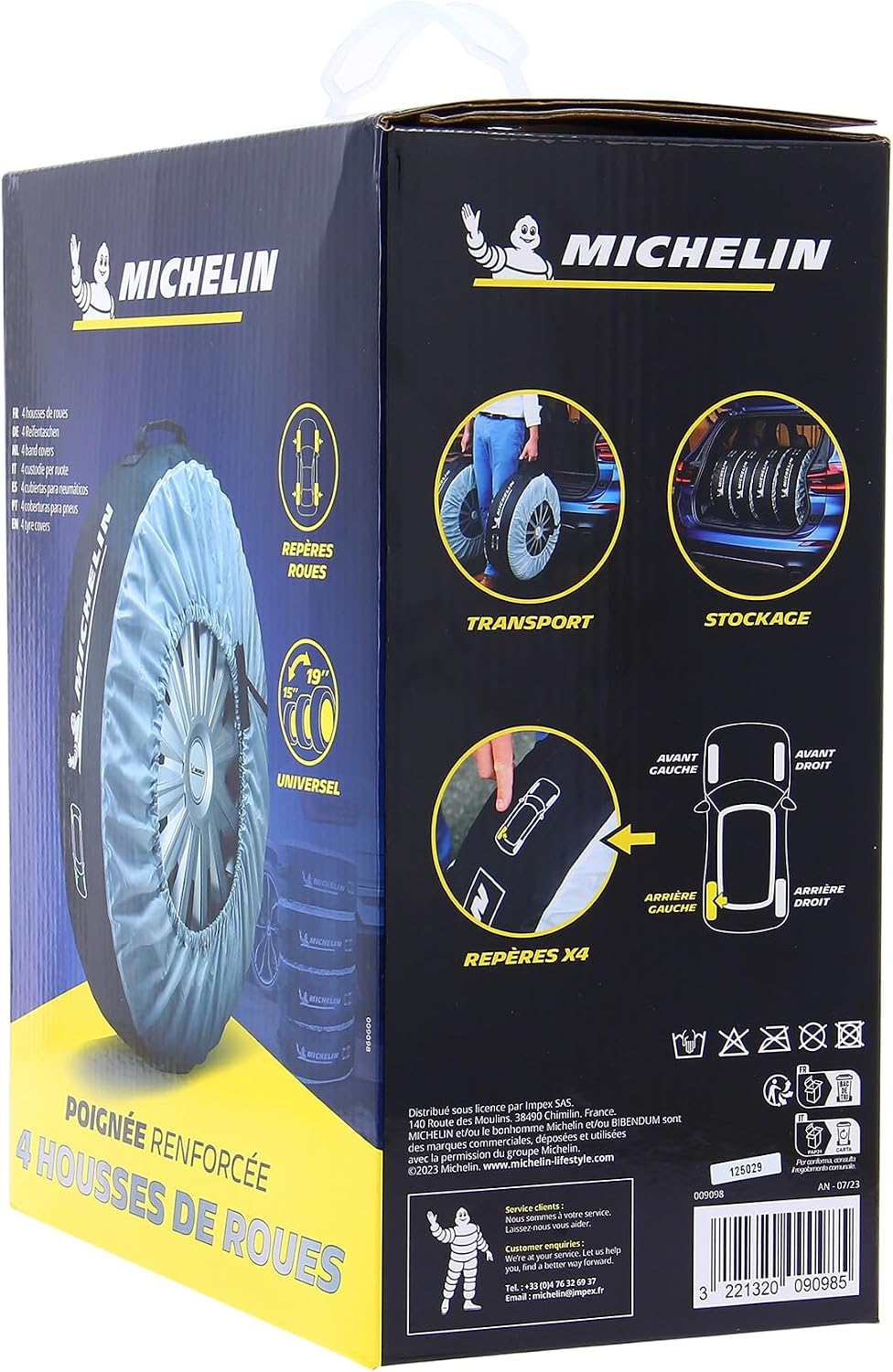 Thumbnail 5 de MICHELIN 009098: 4 Housses de Rangement Universelles pour Roues et Pneus 15–19” — Sac de Transport Nylon