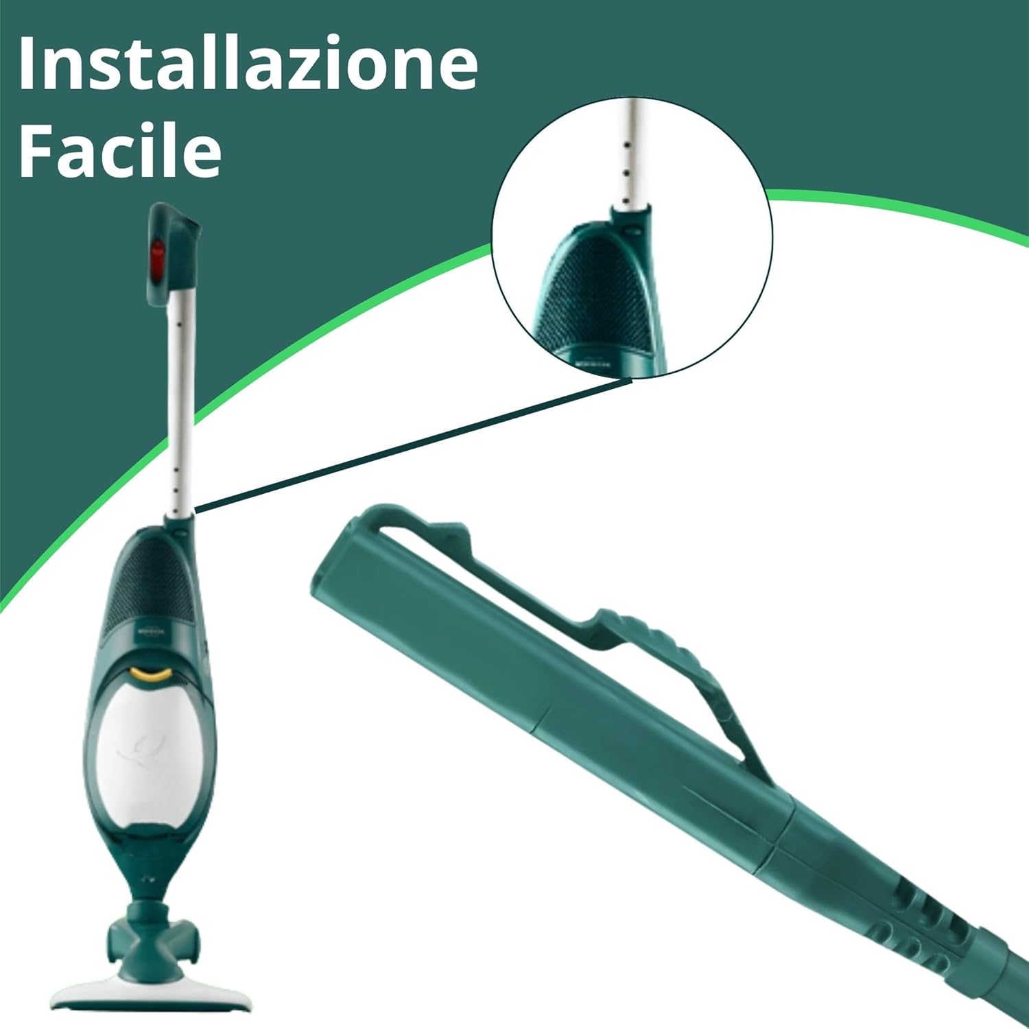 Detalle de NAMAI Cavo Folletto VK140 / VK150, 10 metri, Verde – Compatibilità VK140/VK150, resistente e facile da sostituire
