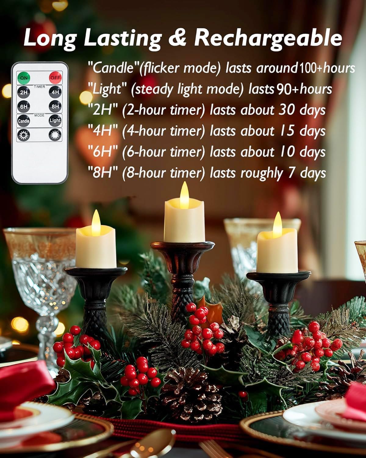 Thumbnail 2 de Homemory Rechargeable Tea Lights 6-Pack