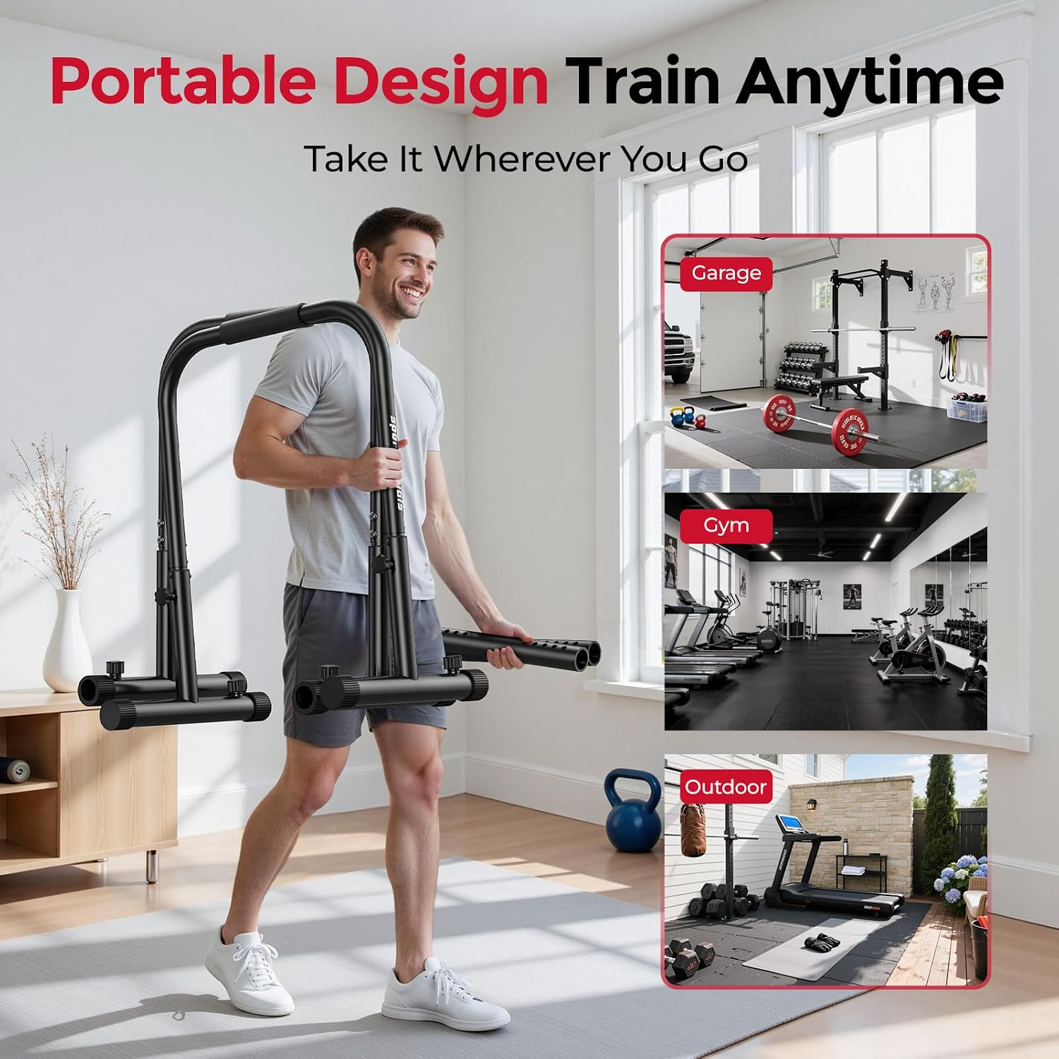 Thumbnail 6 de Sportsroyals Adjustable Dip Bar Station 400 lbs ๐ช๐ป