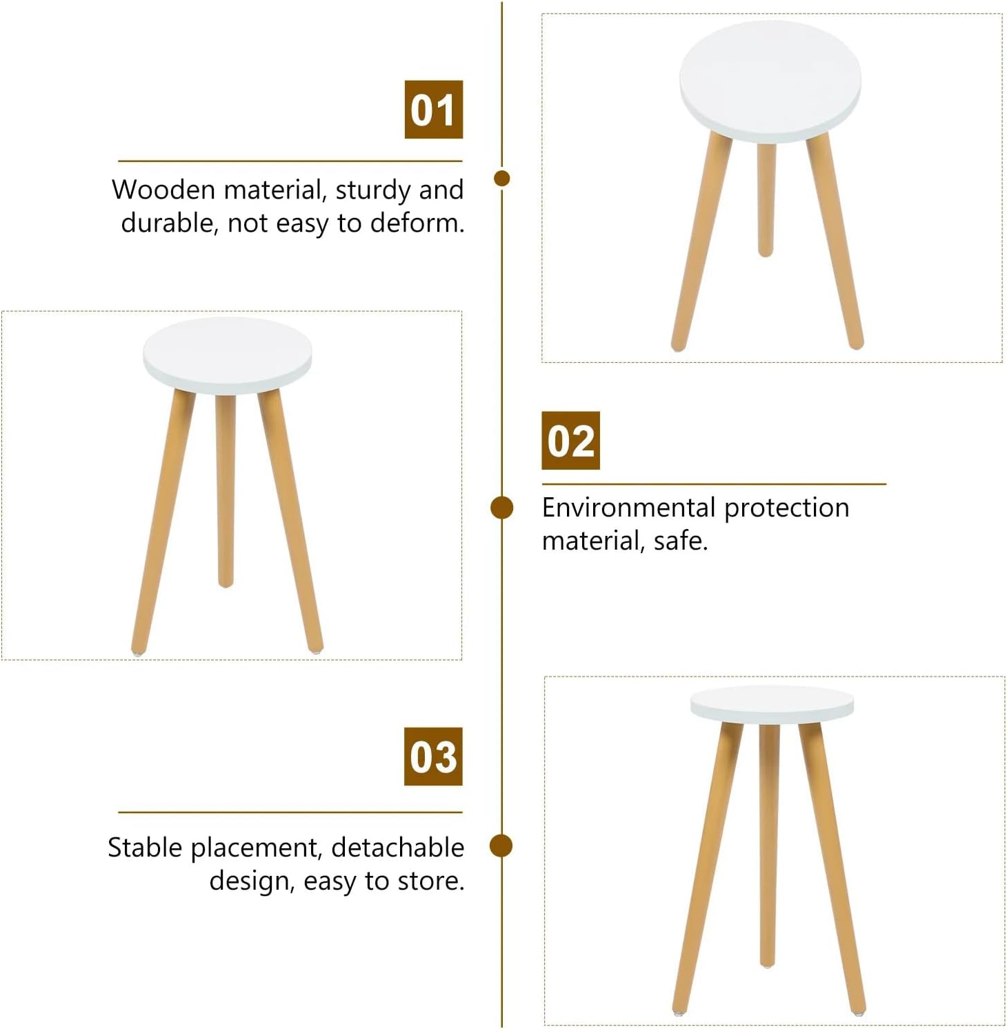 Thumbnail 6 de Hniuyun Indoor Plant Stand 42 x 28cm wooden plant table