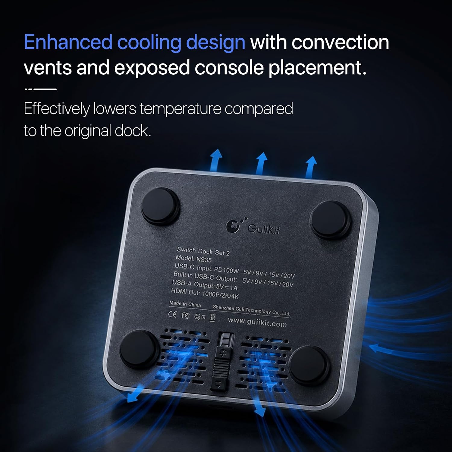 Detalle de AKNES GuliKit-dockningsstation för Switch, 4K 60 Hz, PD 100 W, silver