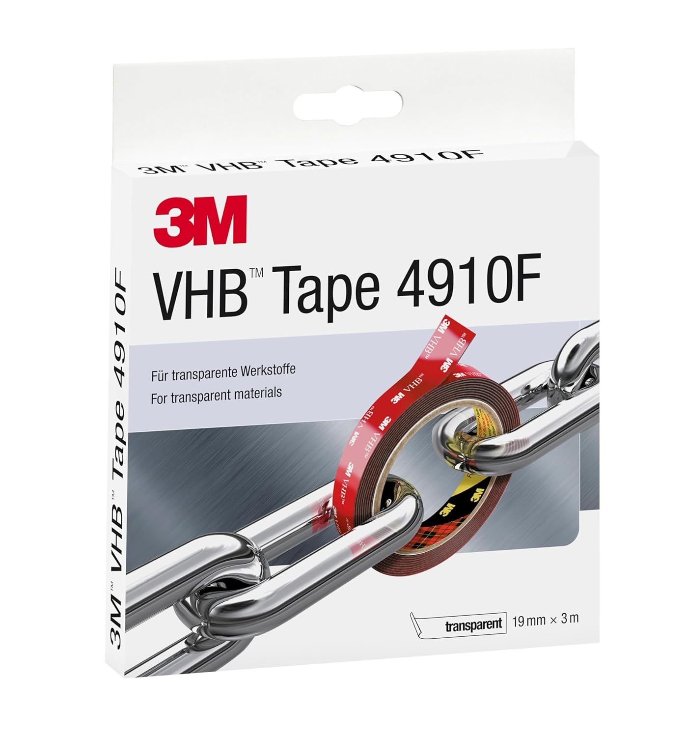 Thumbnail 1 de 3M Nastri Adesivi Vhb 5952F — 19 mm x 3 m, nero, spessore 1.1 mm, adesione eccellente su vernici a polvere e molte superfici