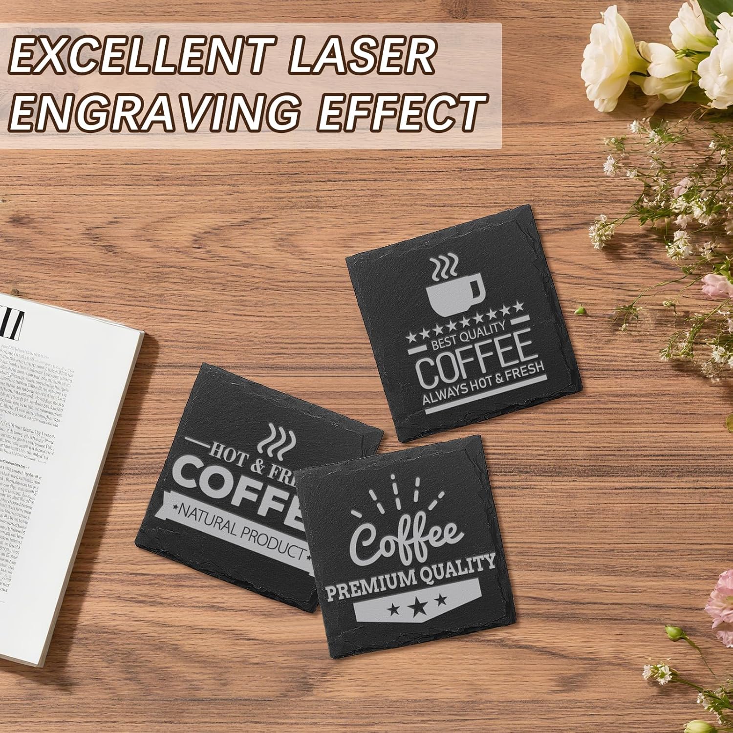 Thumbnail 6 de DASSNANE 60 PCS Slate Coasters