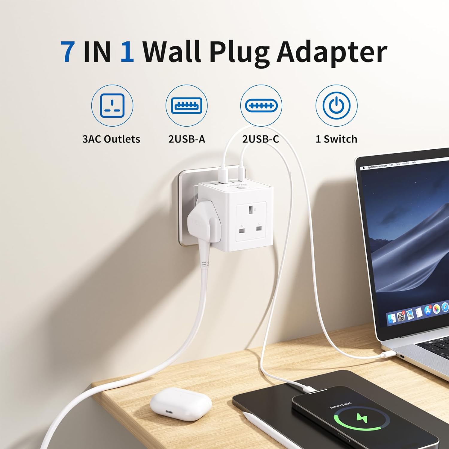 Thumbnail 1 de Plug Extension Socket 3 Way 3250W 🔌
