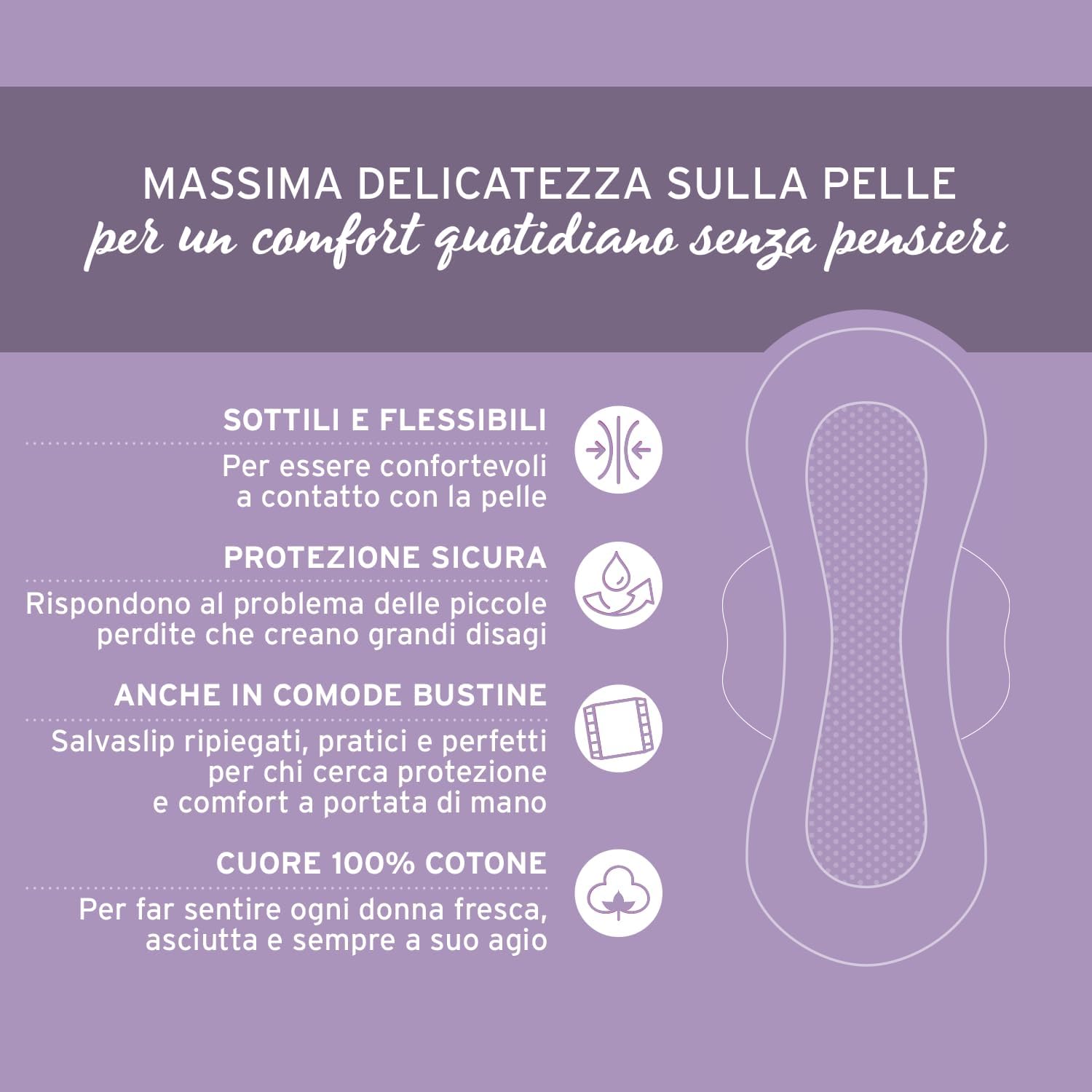 Detalle de Presteril Lady Assorbenti Esterni Giorno con Ali in Cotone 100% Biodegradabile – 4 confezioni da 10