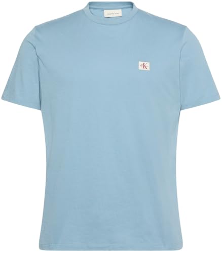 Detalle de Calvin Klein Camiseta Badge Jersey de algodón Azul Smoke Blue L