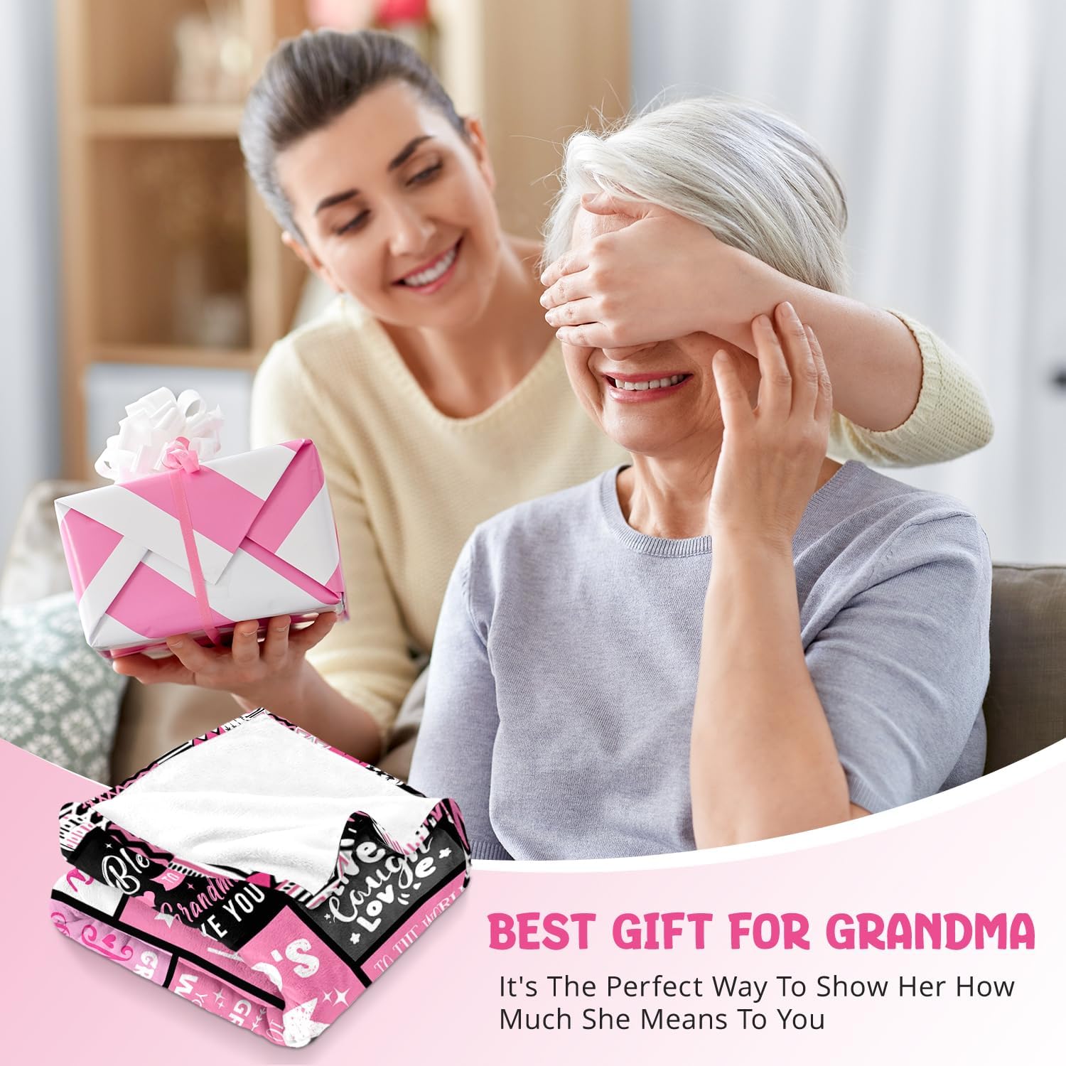 Thumbnail 1 de Warmiso Grandma Birthday Gifts – World's Best Grandma Ever Blanket (50x60 in)
