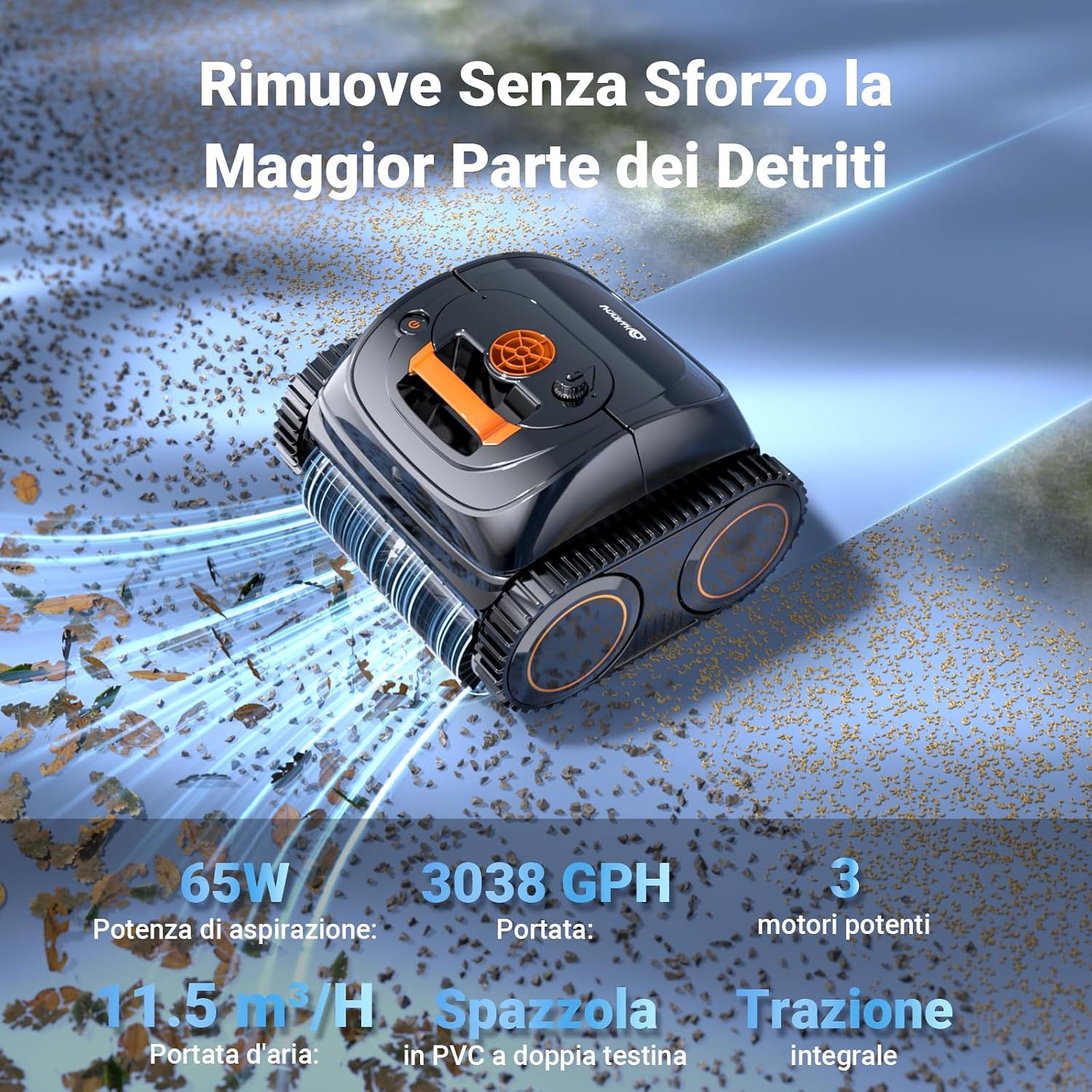 Detalle de Winny C1 Robot Piscina: pulizia intelligente per piscine interrate e fuori terra fino a 150 m²