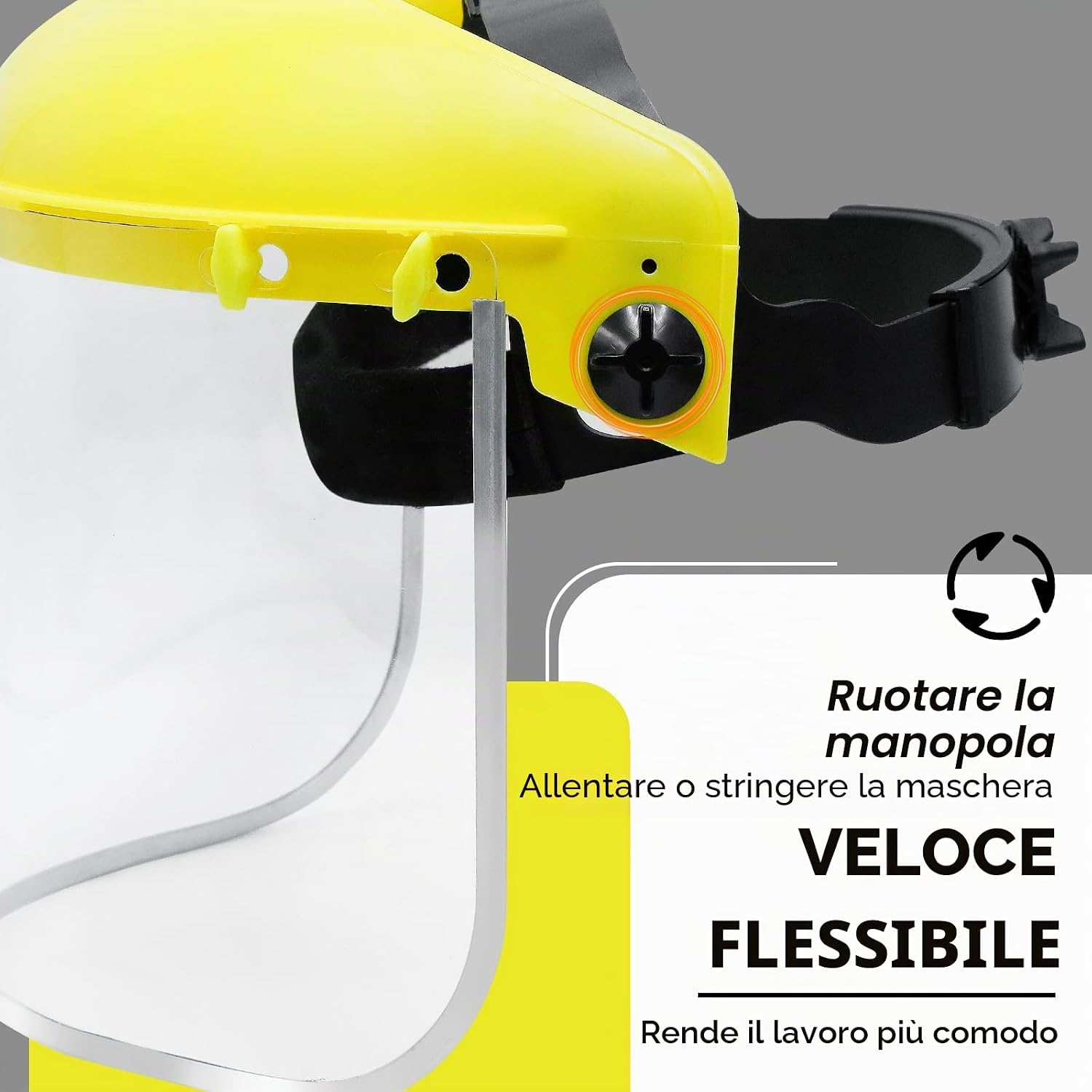 Thumbnail 1 de CCLIFE PROBAUWERK Visiera Protettiva Regolabile trasparente – protezione ampia per saldatura, taglio e schizzi