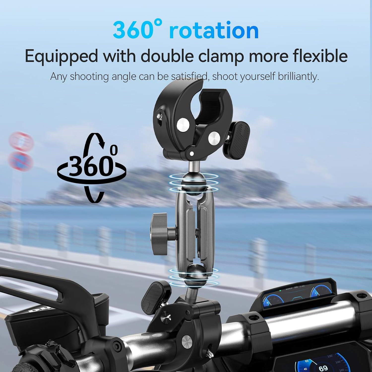 Thumbnail 1 de TELESIN Double Clamp Halterung 22–38 mm