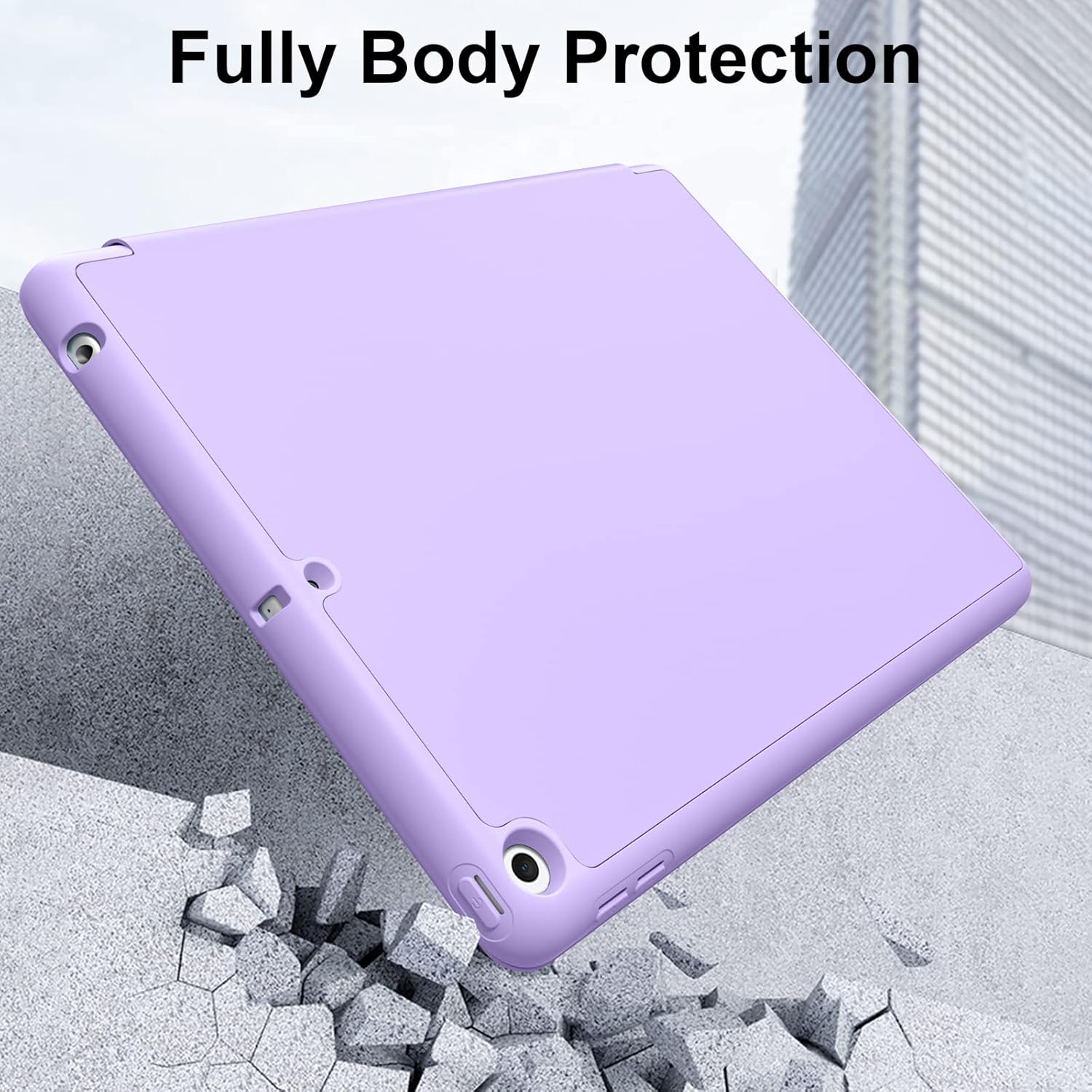 Thumbnail 6 de Vobafe iPad 10.2 case (7th/8th/9th gen, 2021/2020/2019) with pencil holder, lavender TPU cover
