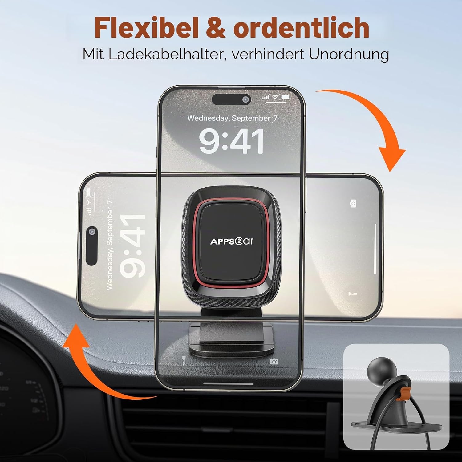 Detalle 2 de APPS2Car Handyhalterung mit 3,5–7 Zoll Magnet