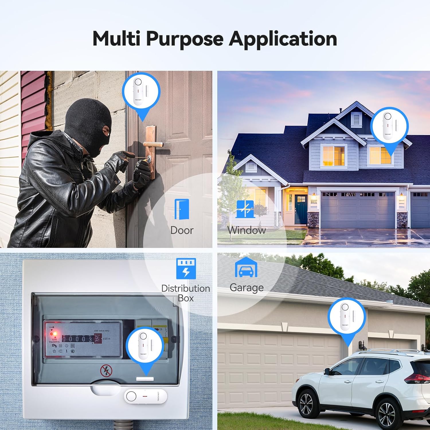 Thumbnail 5 de TECKNET 2-in-1 Wireless Door & Window Alarms for Kids Safety (3-Pack) with Chime & 3-Level Volume Control