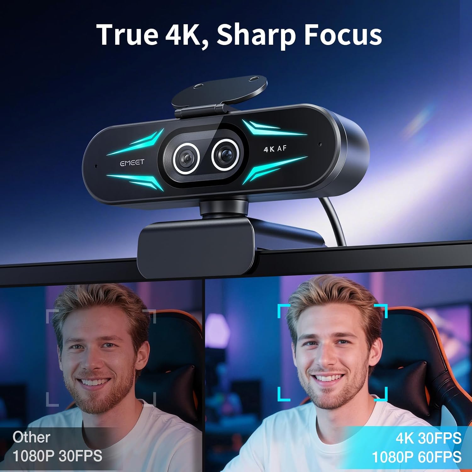 Thumbnail 1 de EMEET C60E Dual-Camera 4K Webcam for Streaming